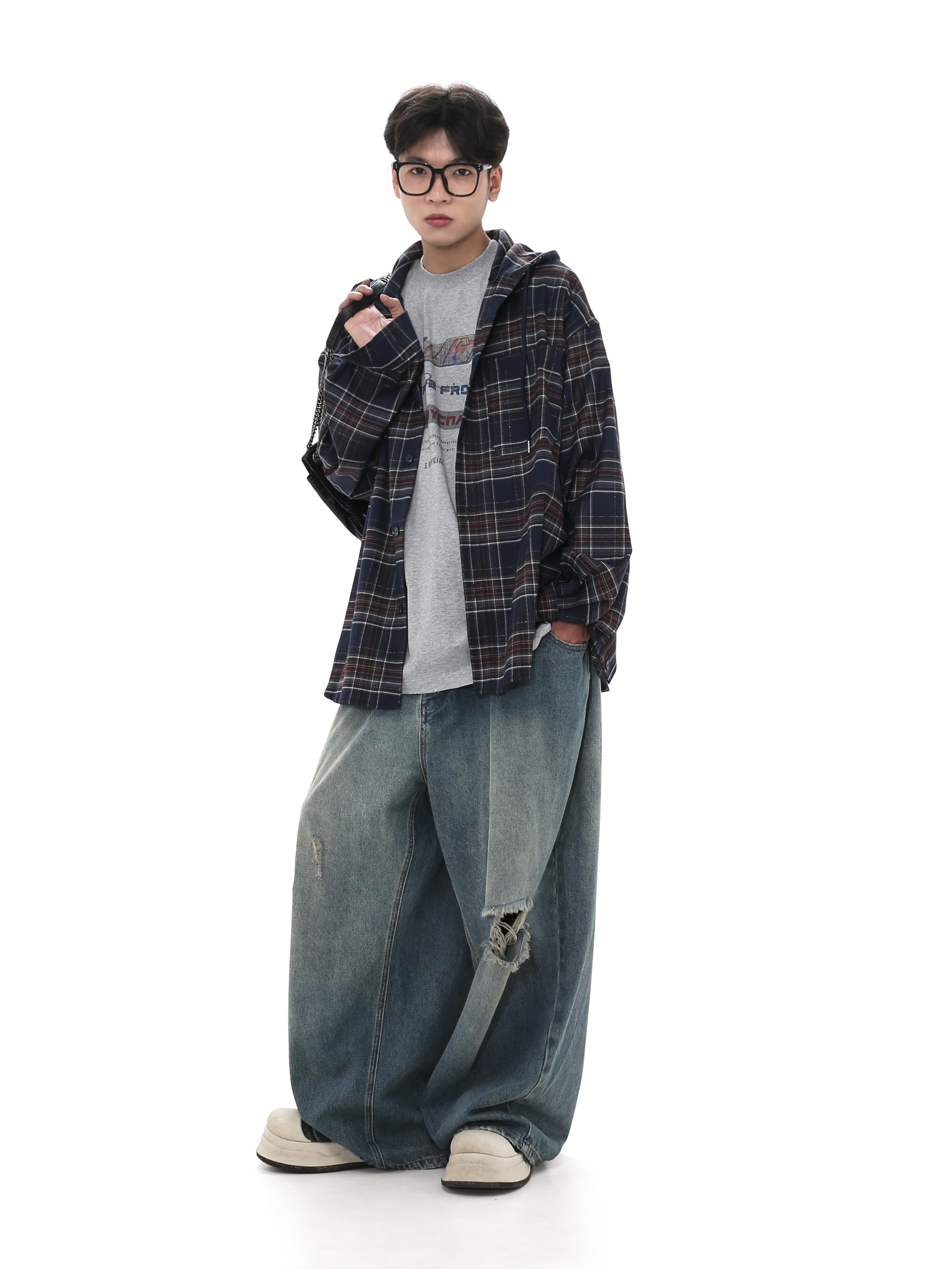 QS705A hoodie check shirts