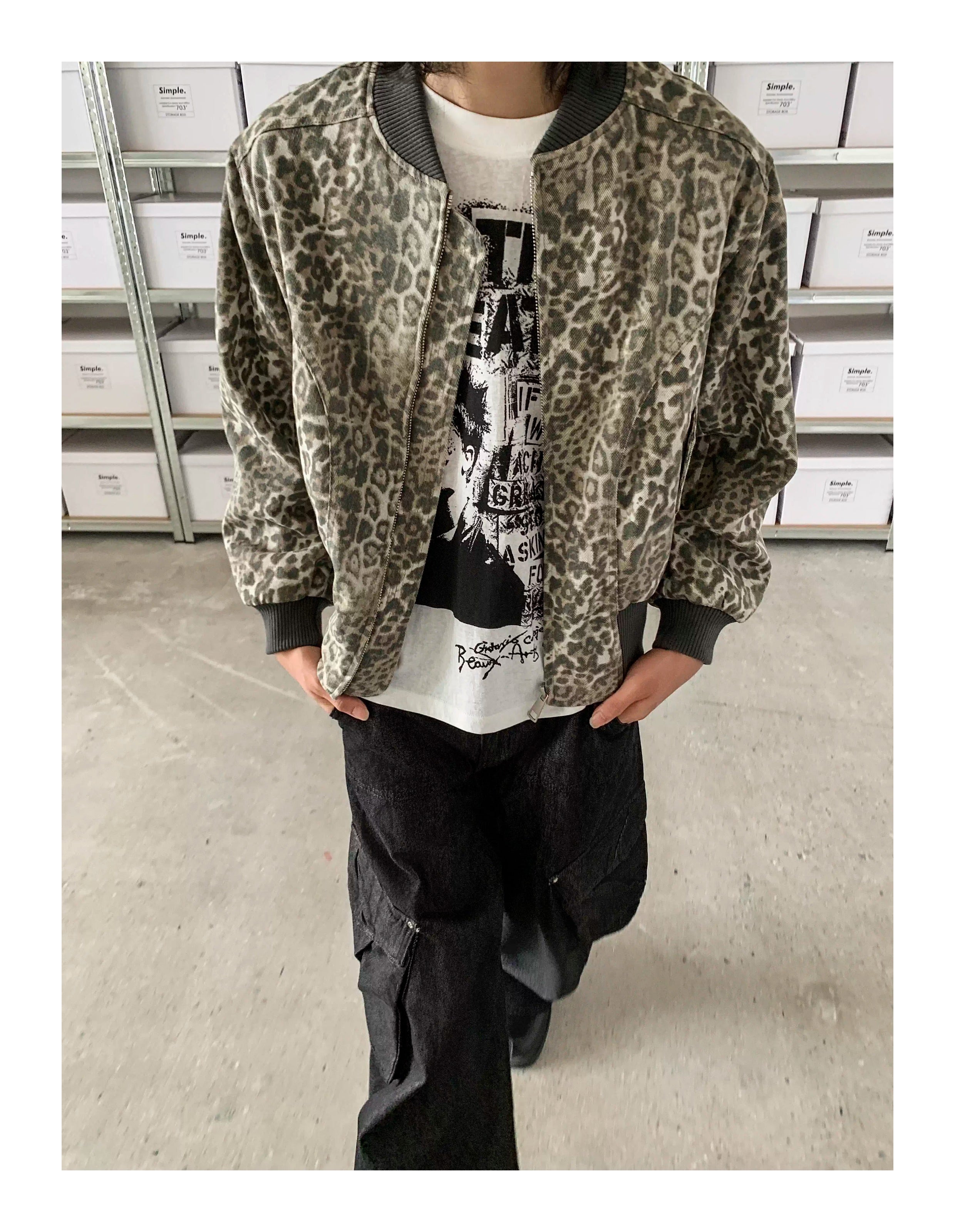 QS615B leopard jacket