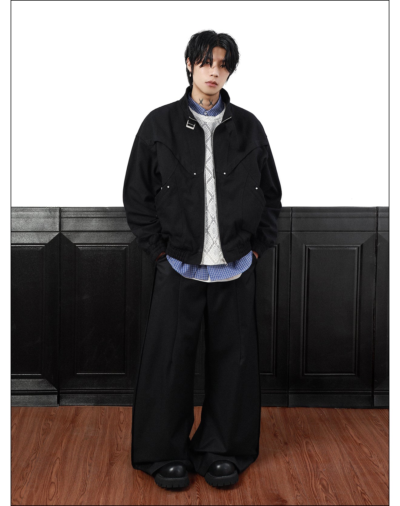 QS347B stand collar jacket