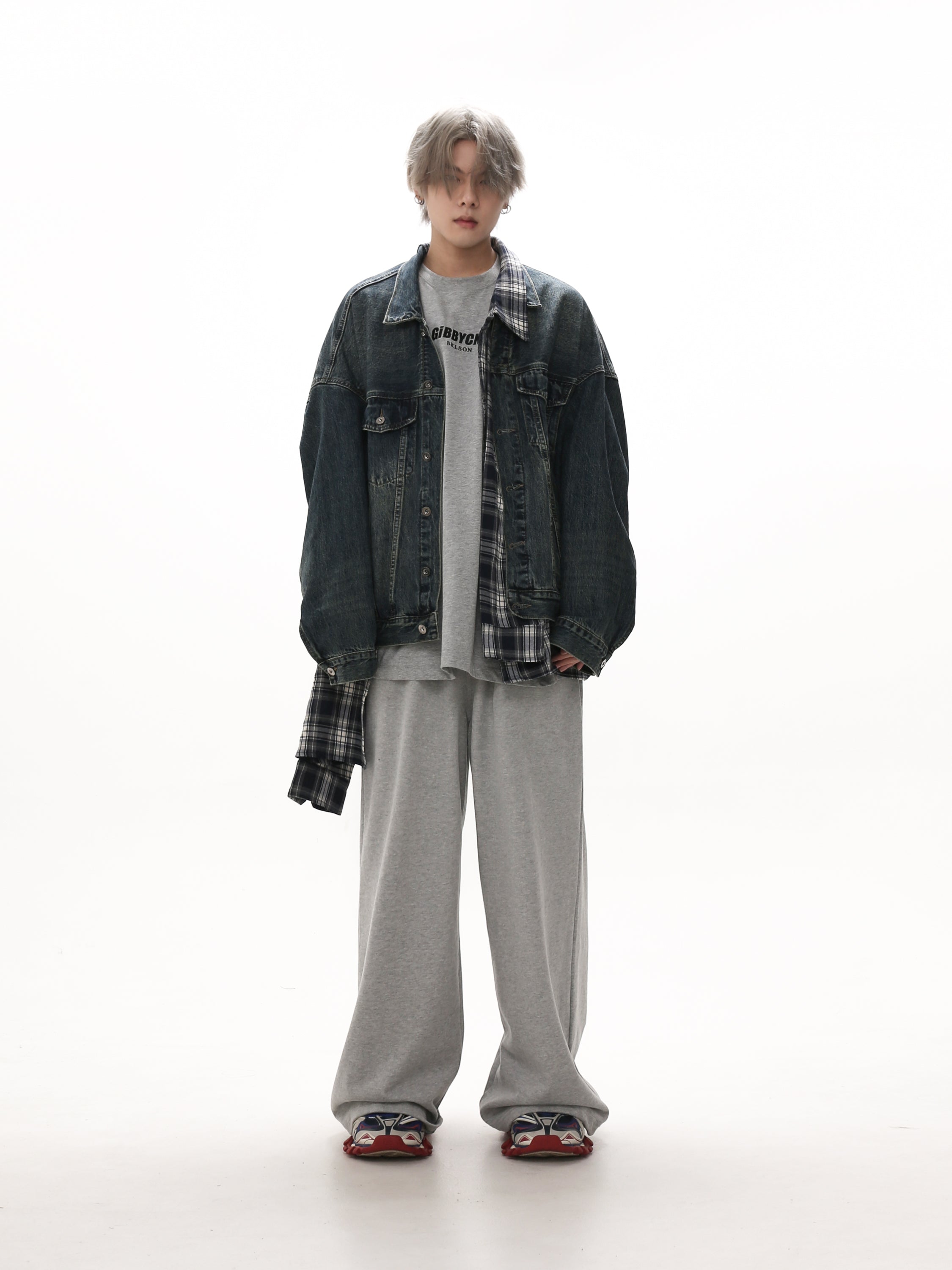 QS412A layered denim jacket