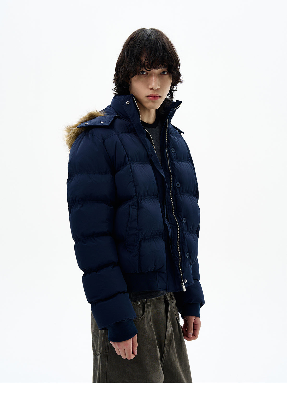 QS659B fur hoodie jacket