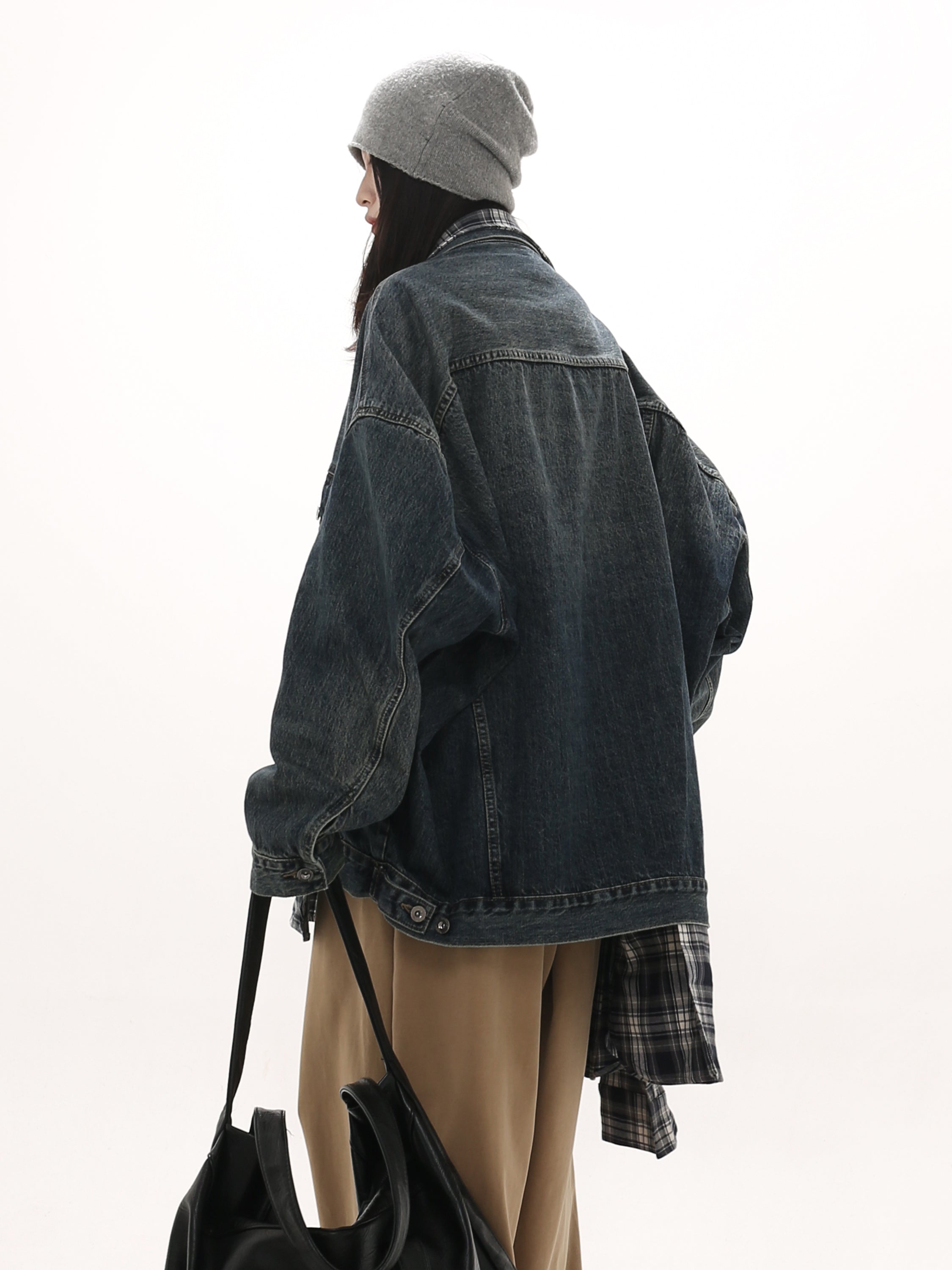 QS412A layered denim jacket
