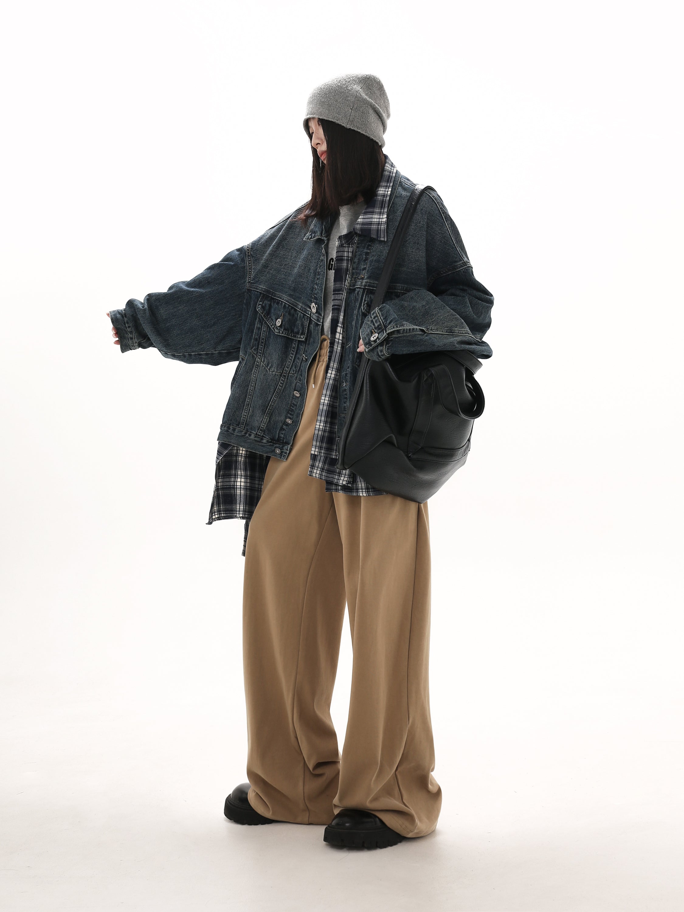 QS412A layered denim jacket