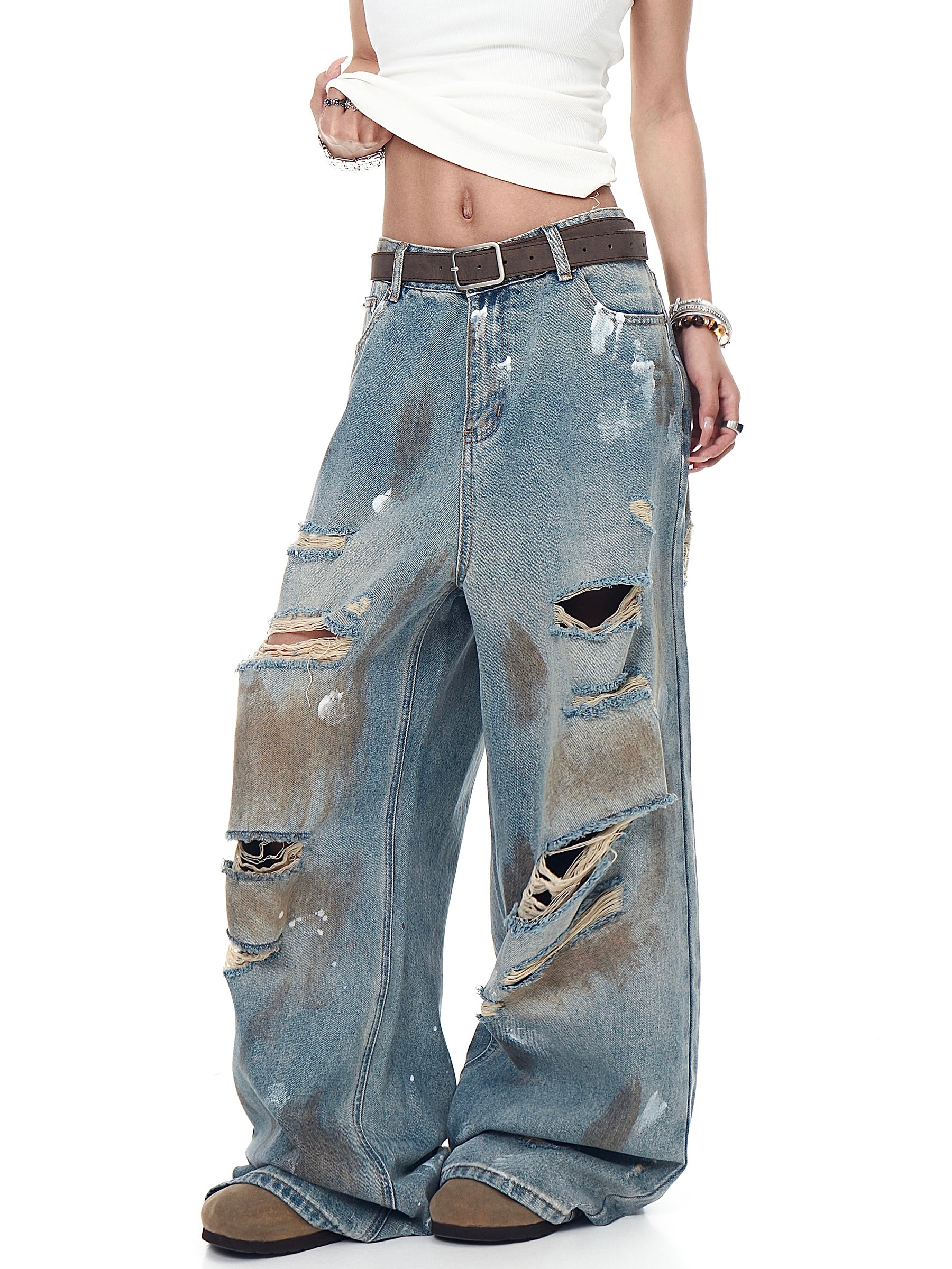 QS555B damage denim
