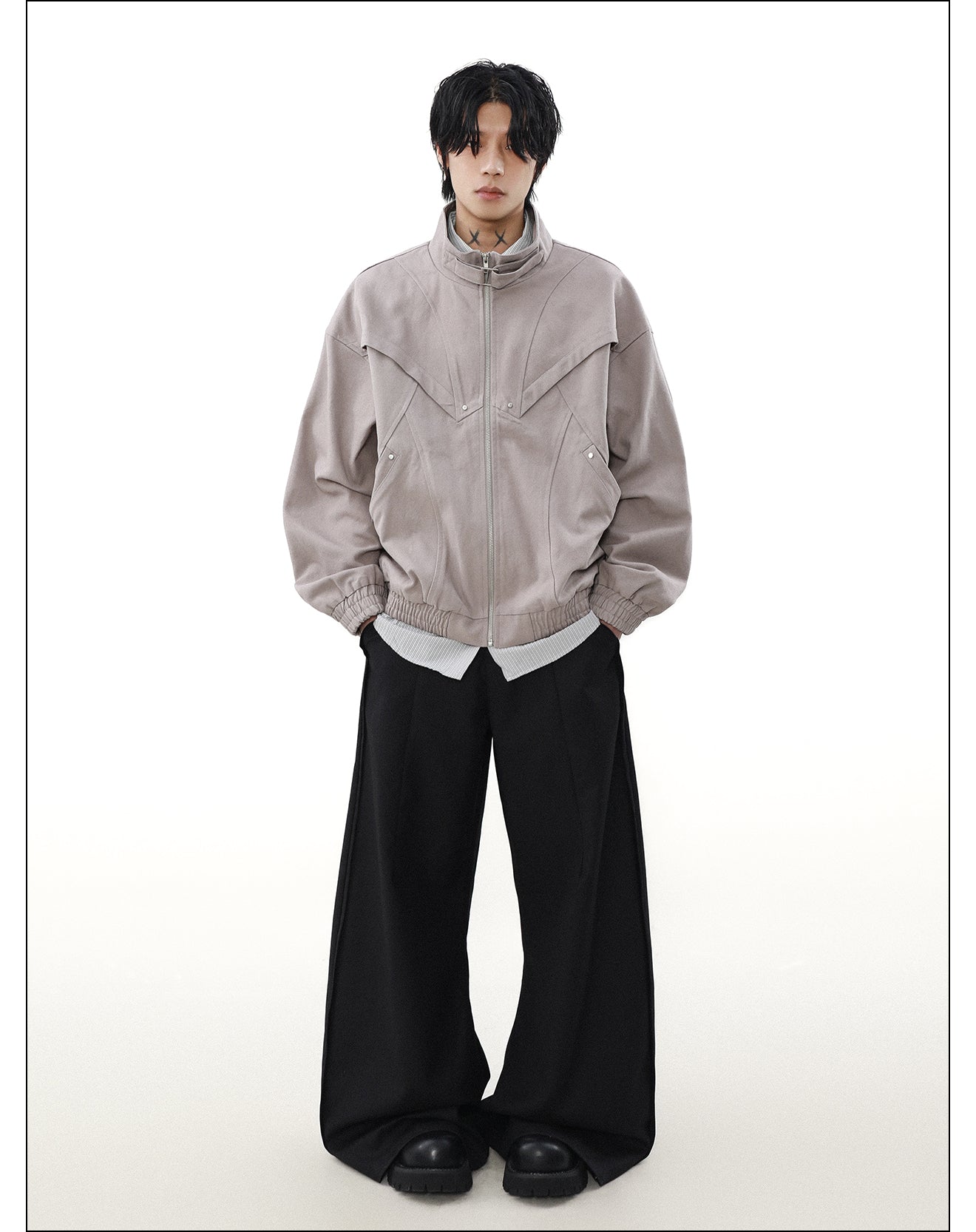 QS347B stand collar jacket