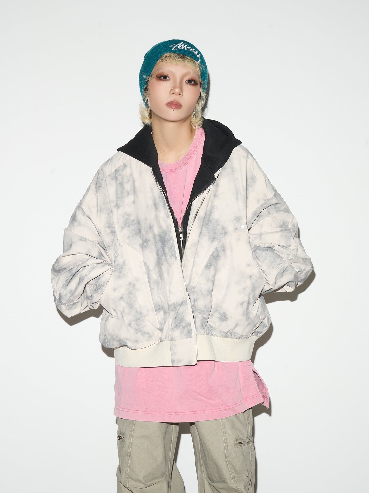 QS281B layered hoodie jacket