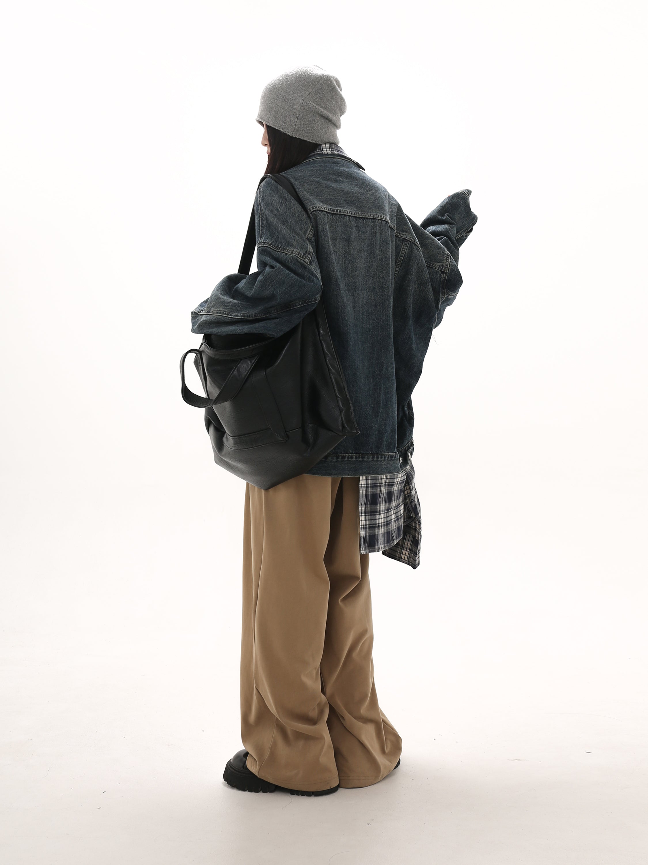 QS412A layered denim jacket