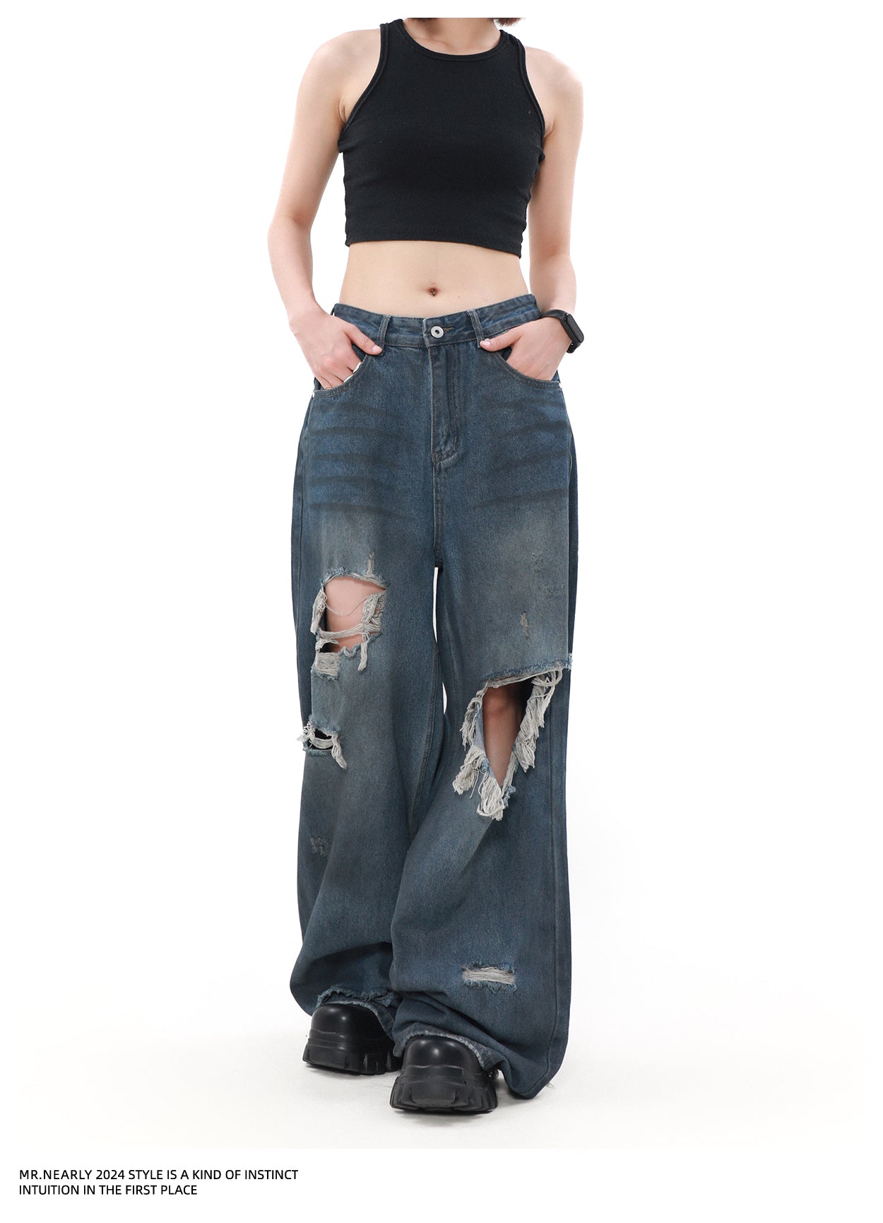QS709A damage denim
