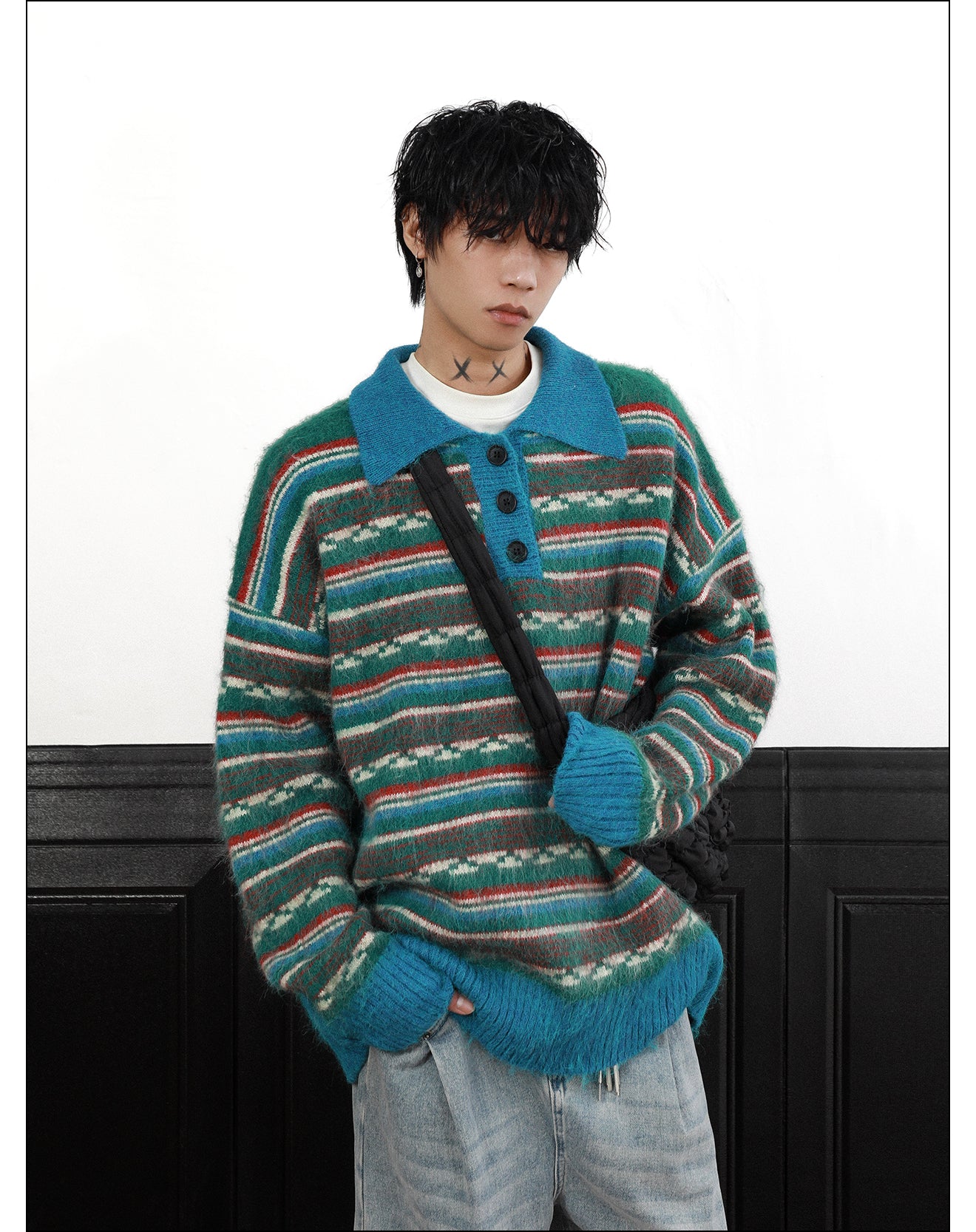 QS245B stripe sweater