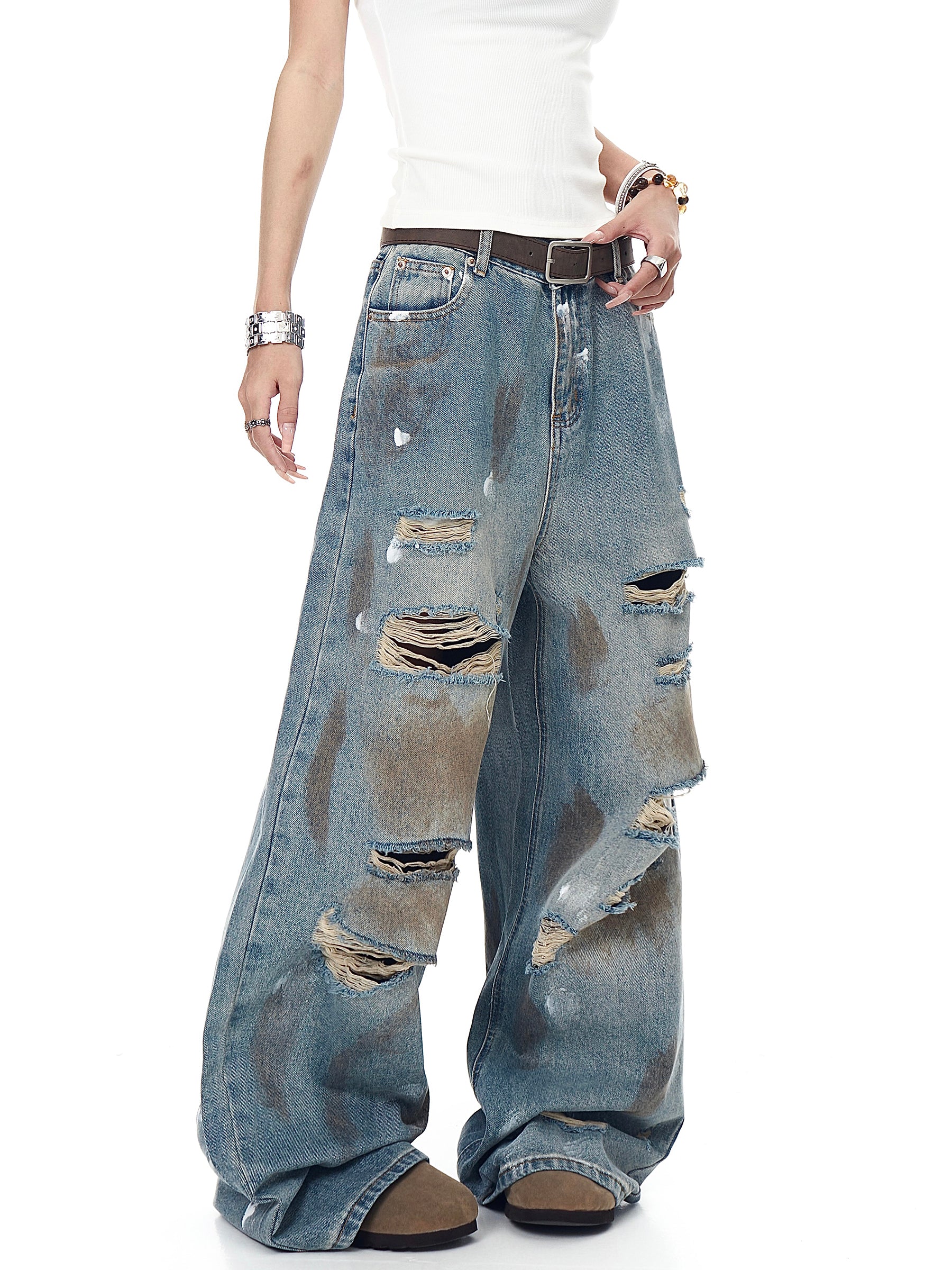 QS555B damage denim