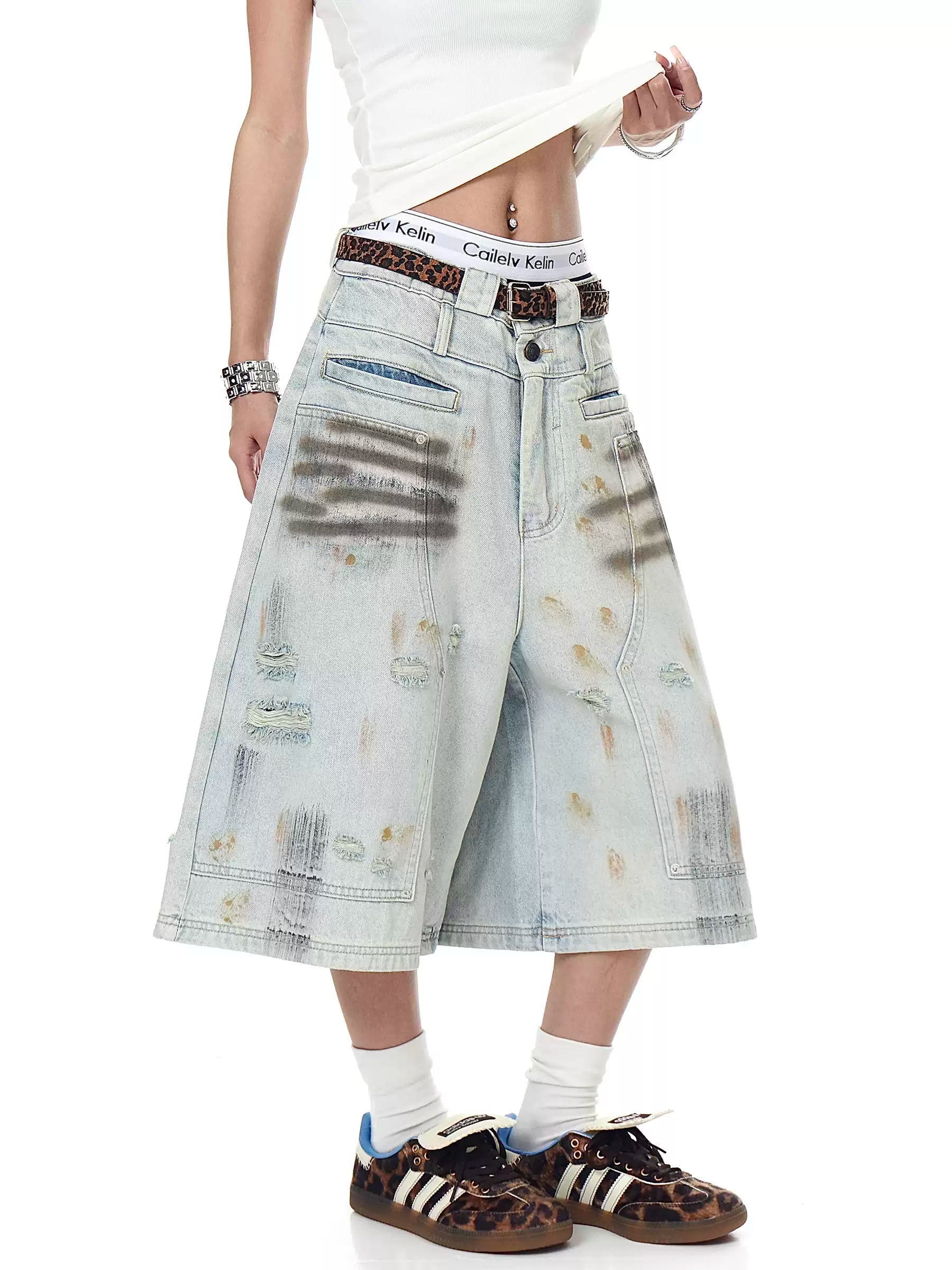 QS553B denim shorts
