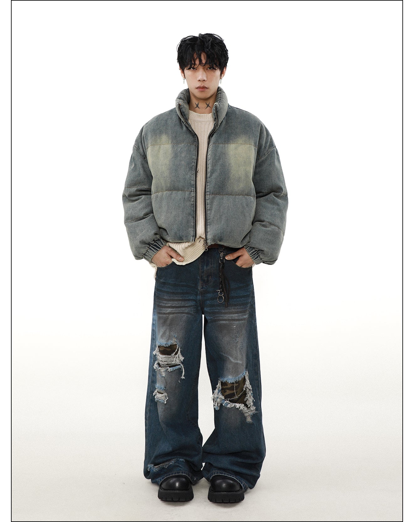 QS164B denim down jacket