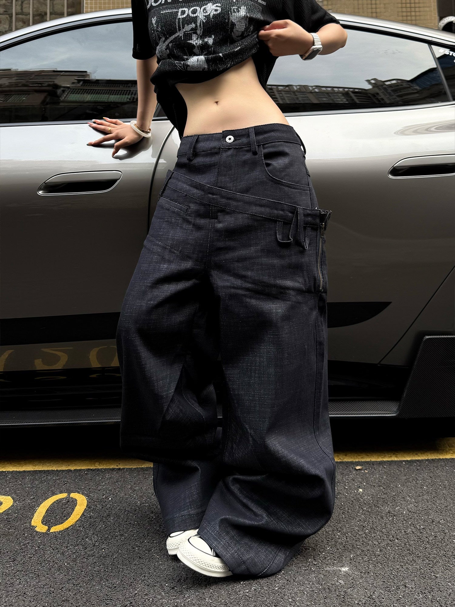 QS866B double waist denim