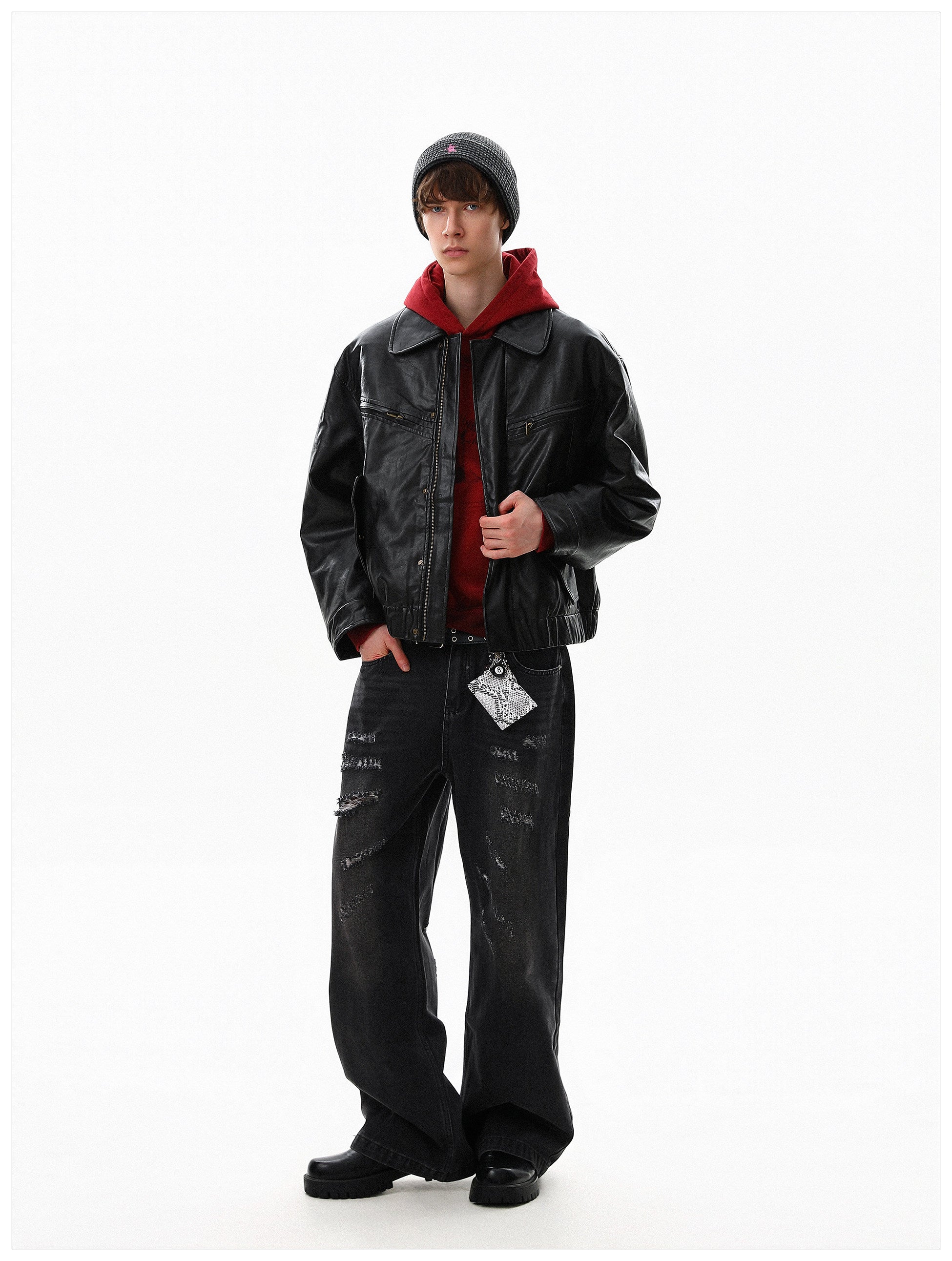 QS669B leather jacket