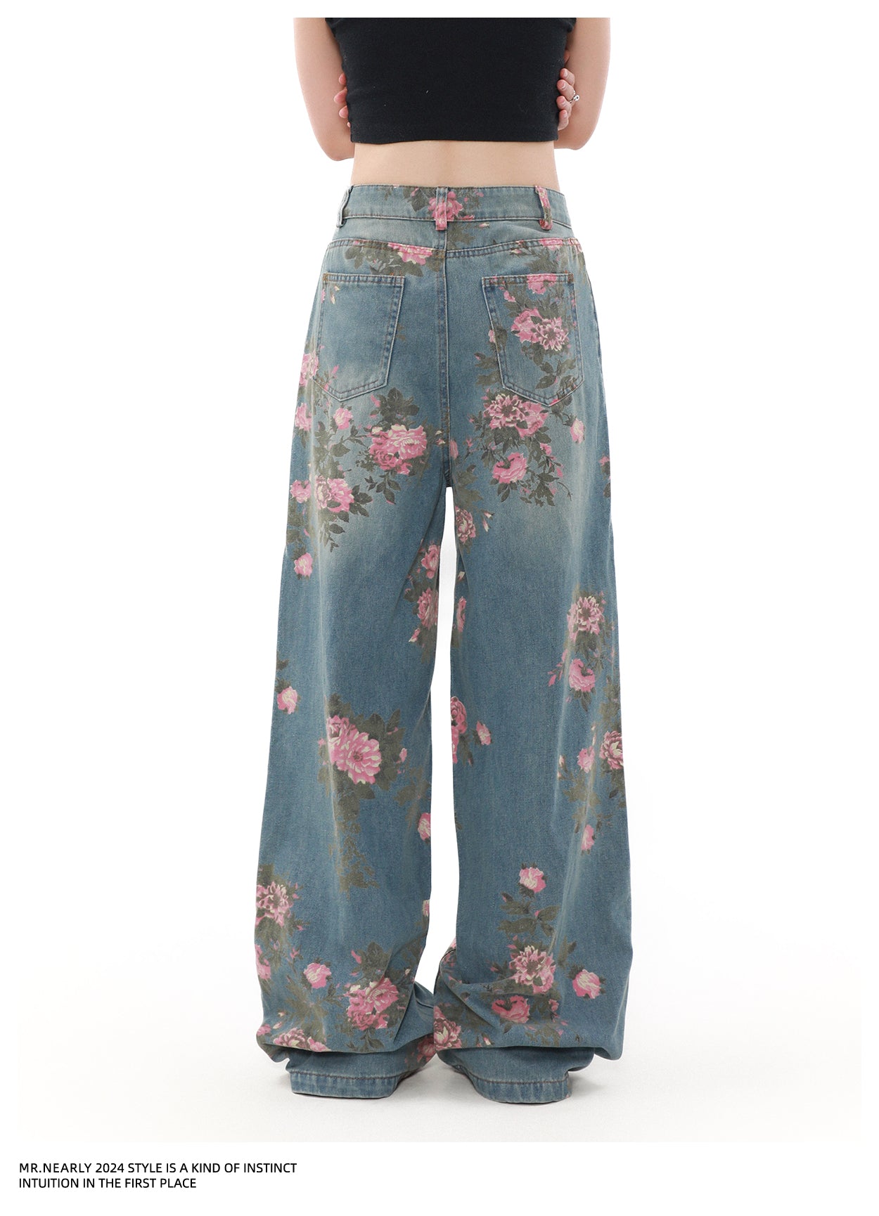 QS784A flower print denim