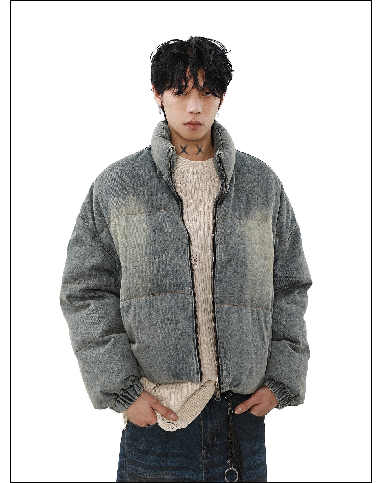 QS164B denim down jacket
