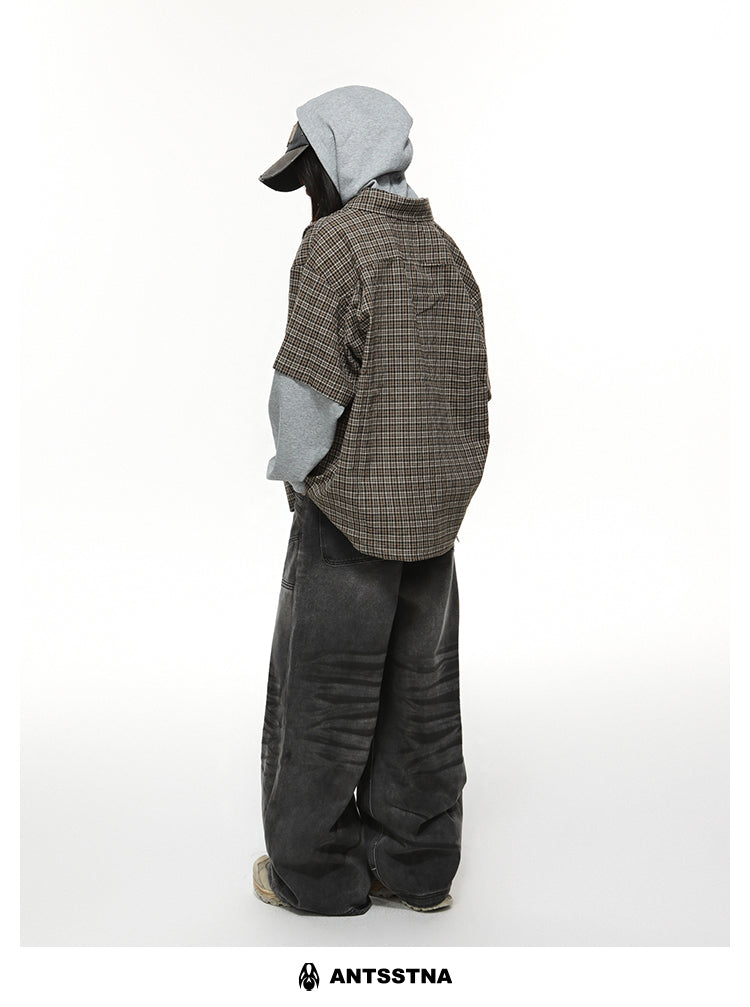 QS337B hoodie check shirts