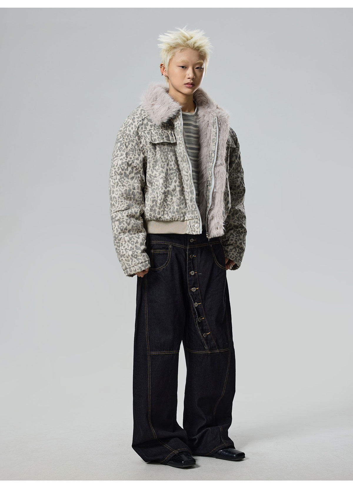 QS665B leopard jacket