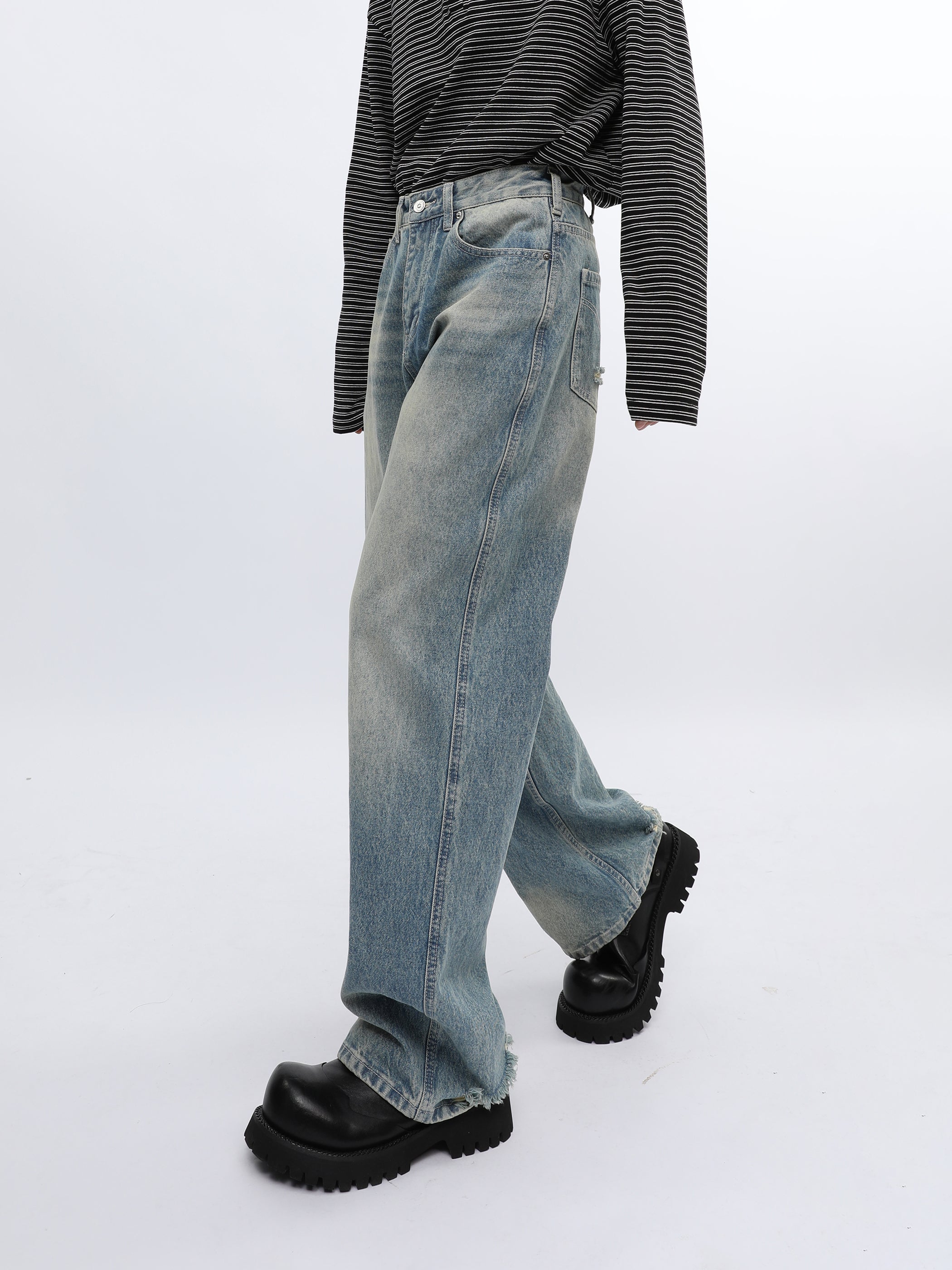 QS099B ripped denim