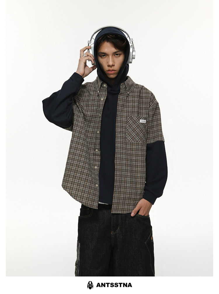 QS337B hoodie check shirts