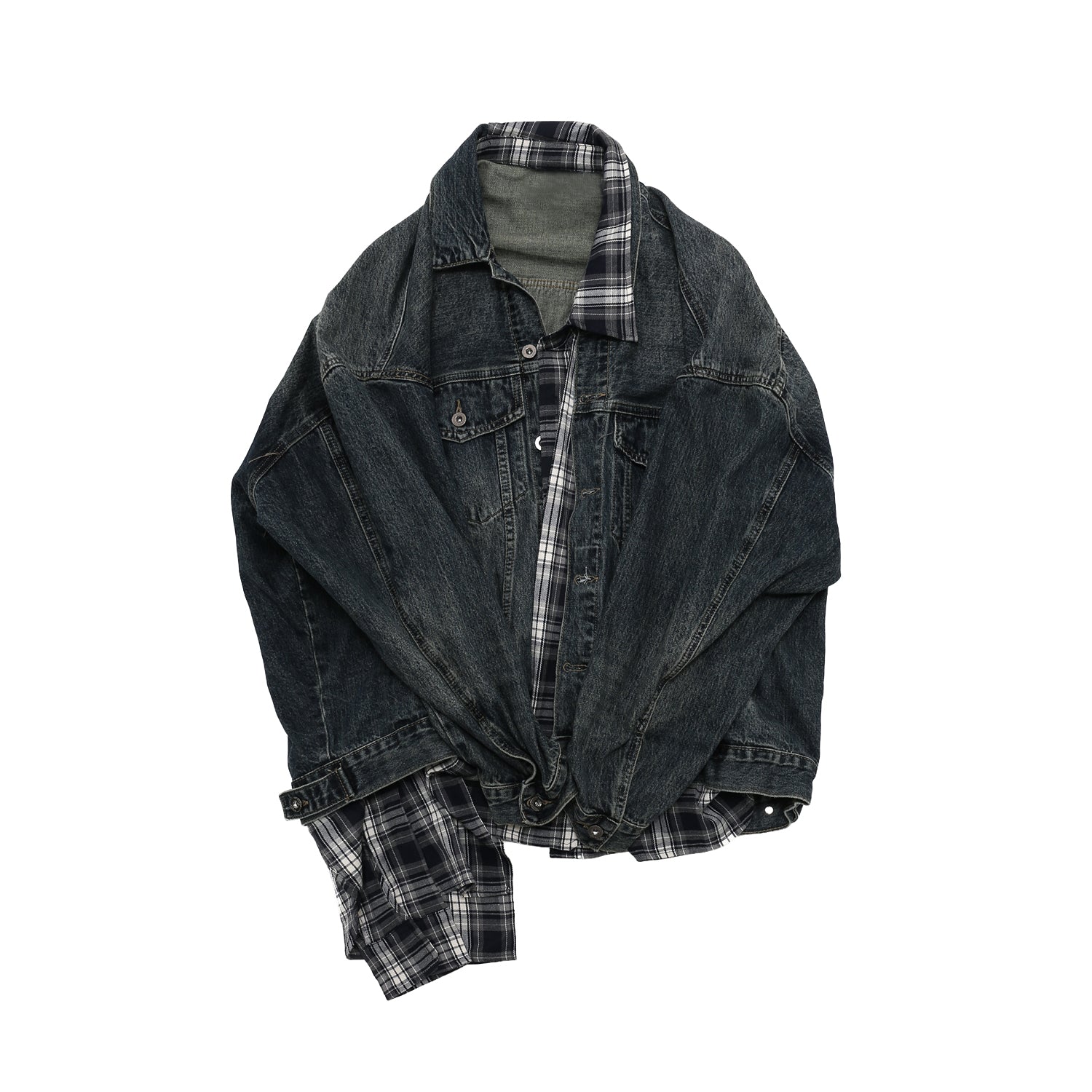 QS412A layered denim jacket