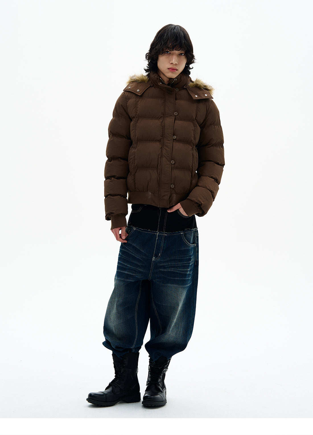 QS659B fur hoodie jacket