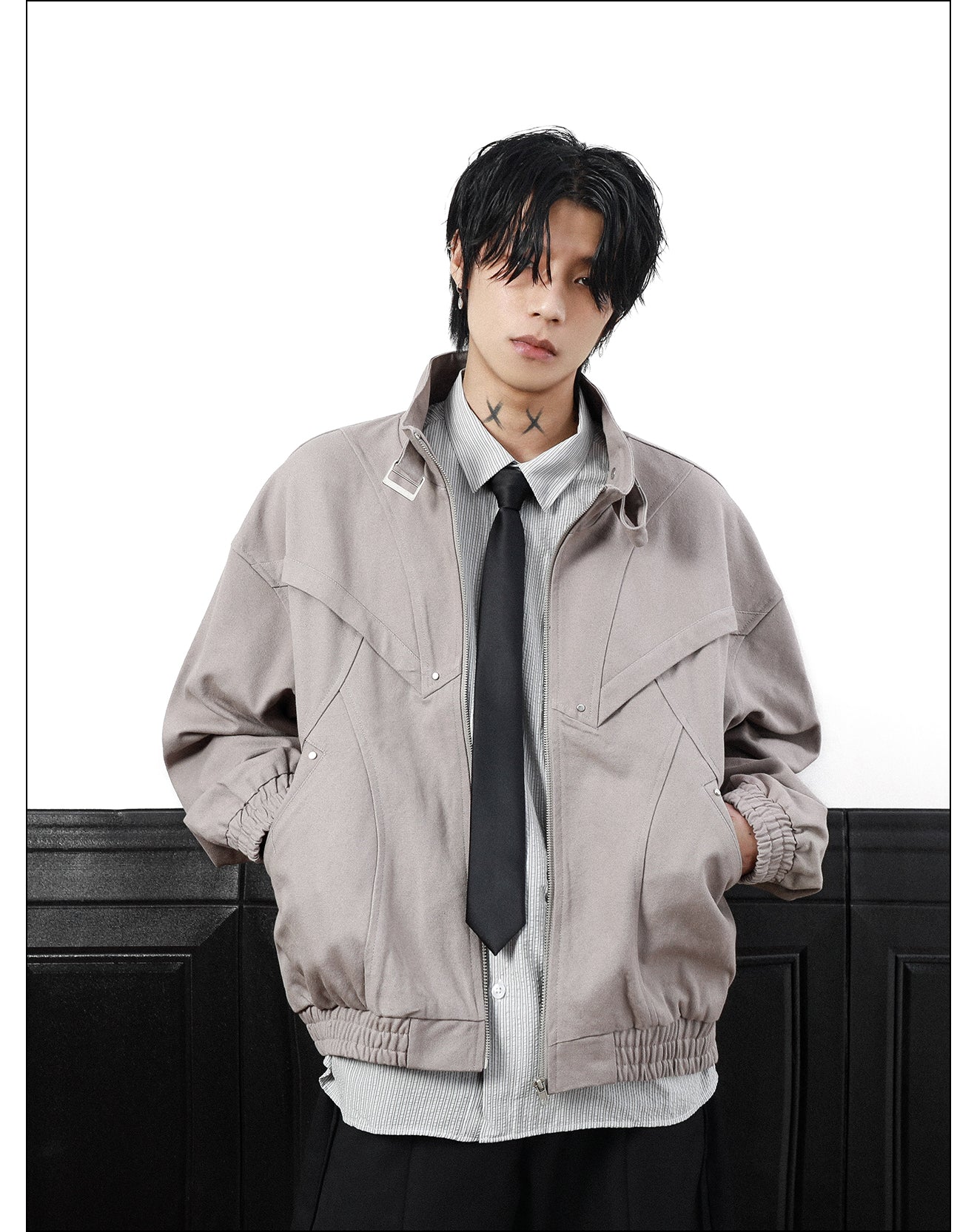 QS347B stand collar jacket