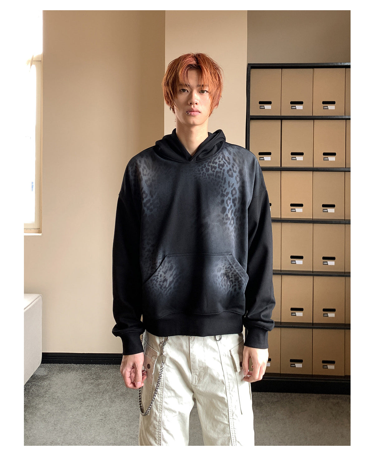 QS927B leopard hoodie