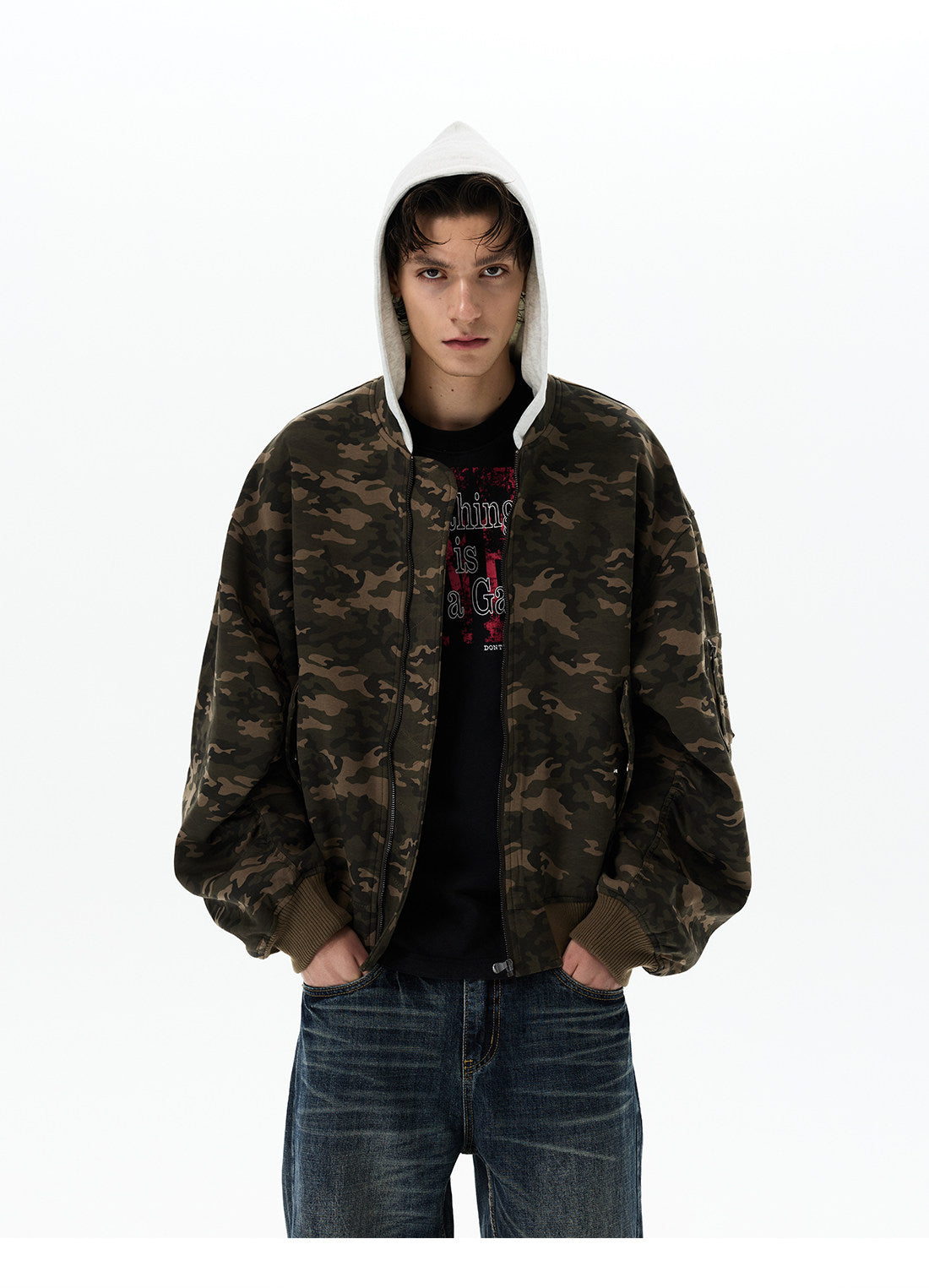 QS676B CAMOUFLAGE HOODIE JACKET