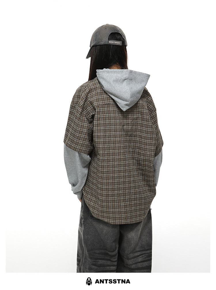 QS337B hoodie check shirts