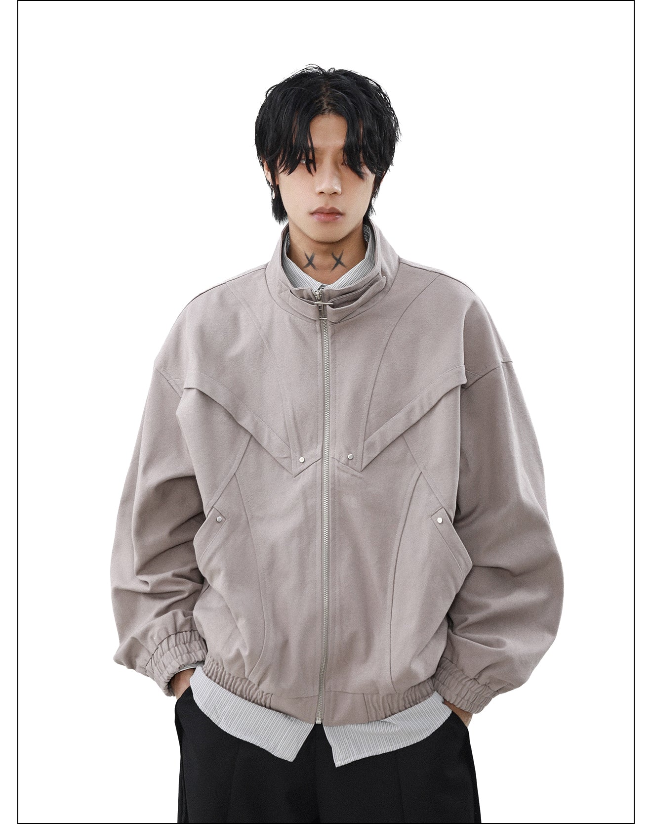 QS347B stand collar jacket