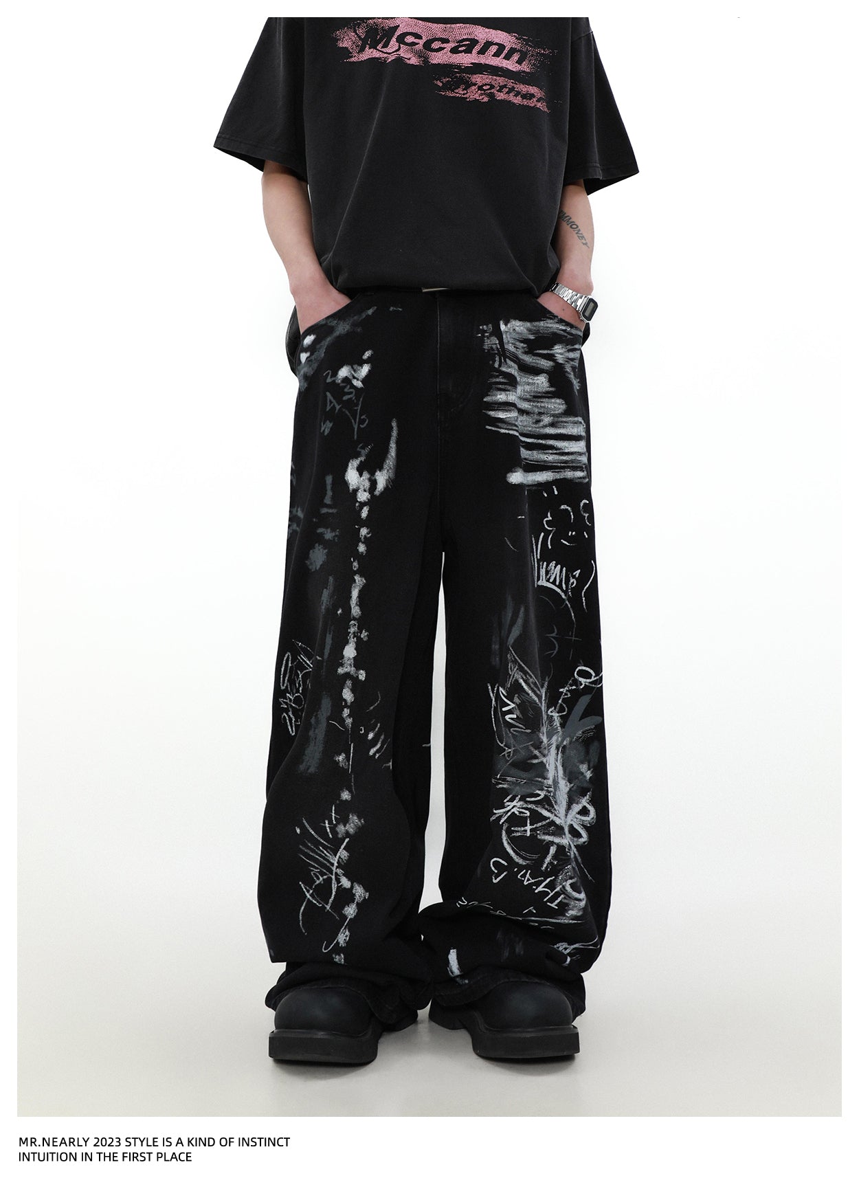 QS377A graffiti denim