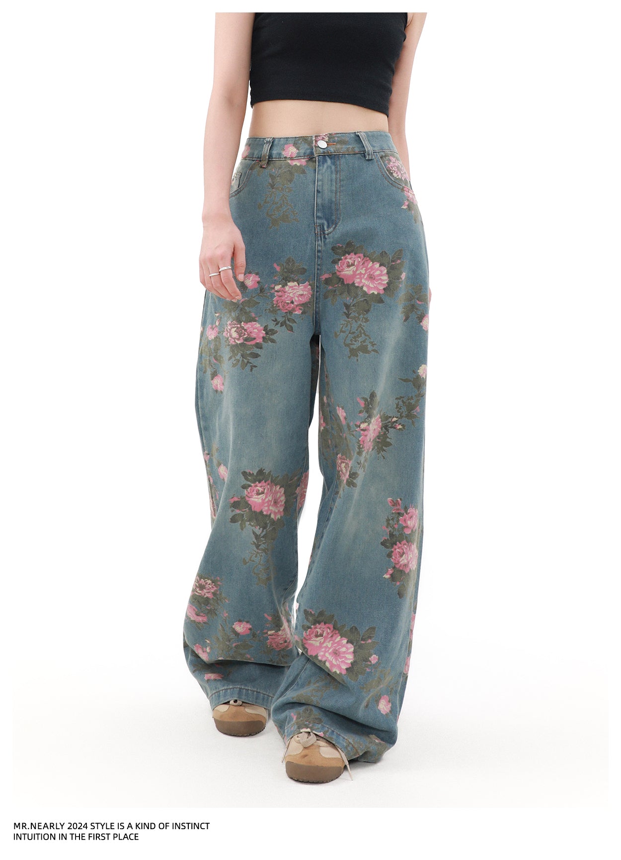 QS784A flower print denim
