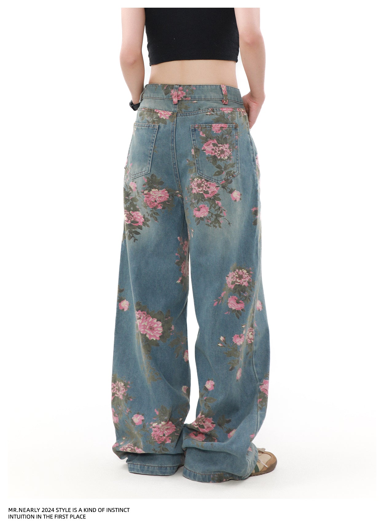 QS784A flower print denim