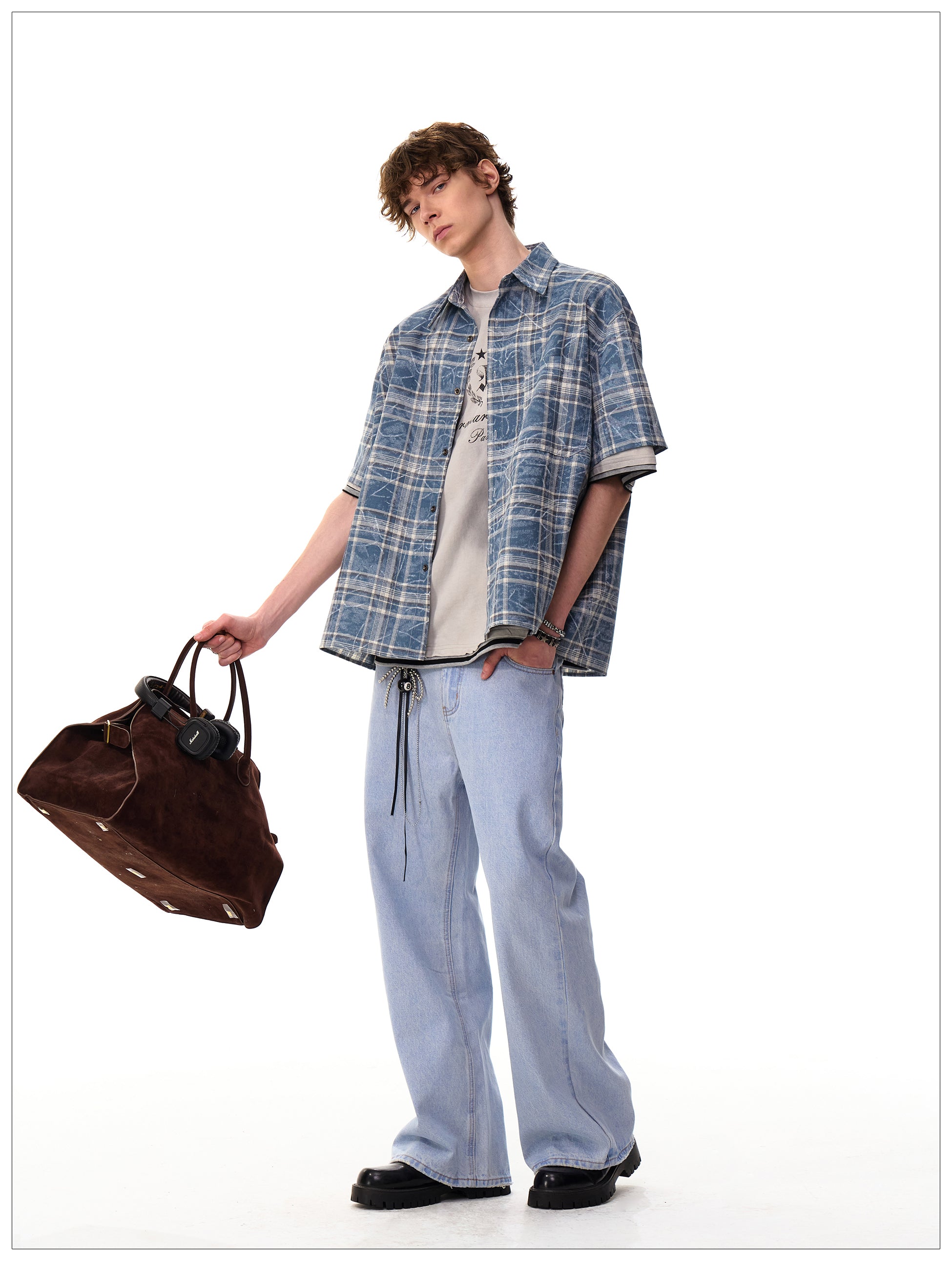 QS587B check shirts