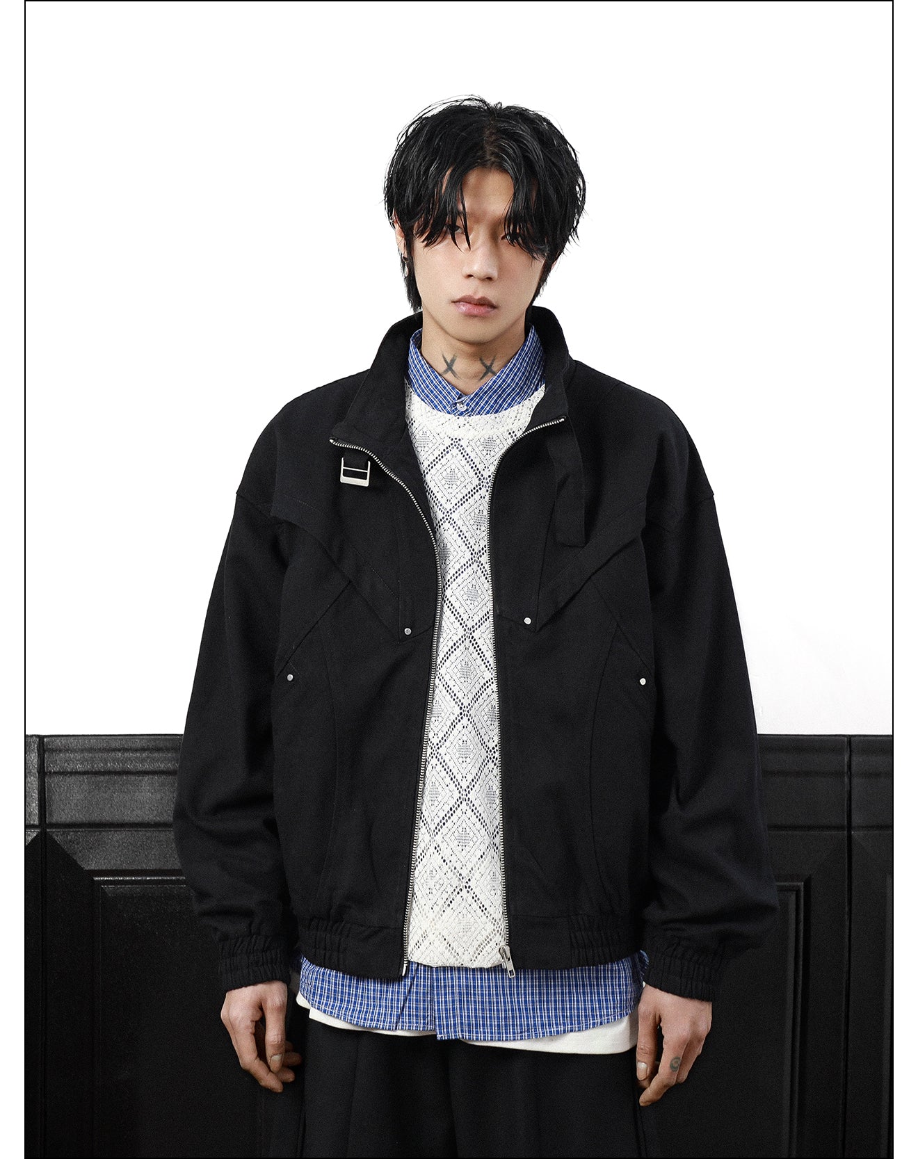 QS347B stand collar jacket