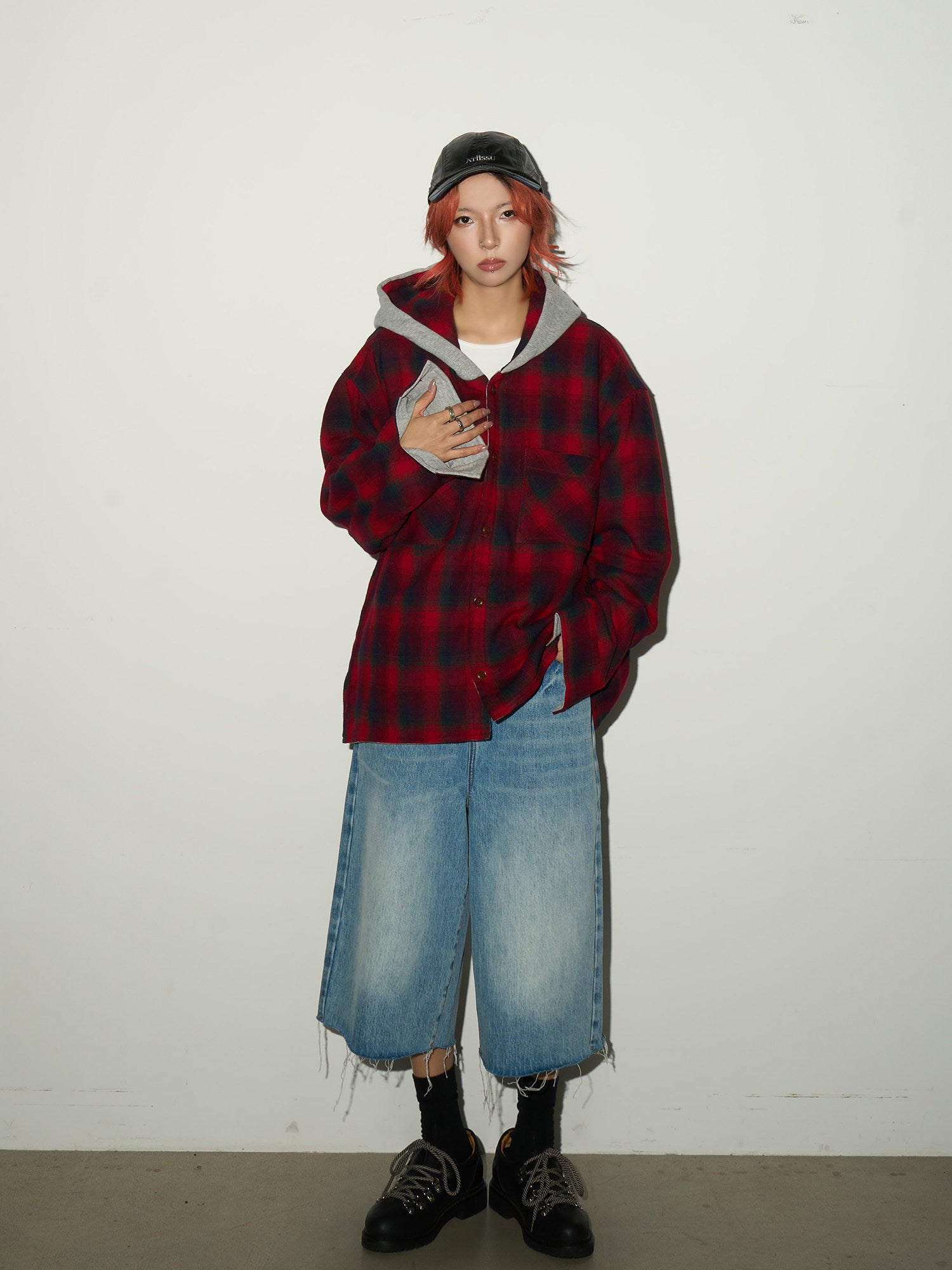 QS712B hoodie check shirts