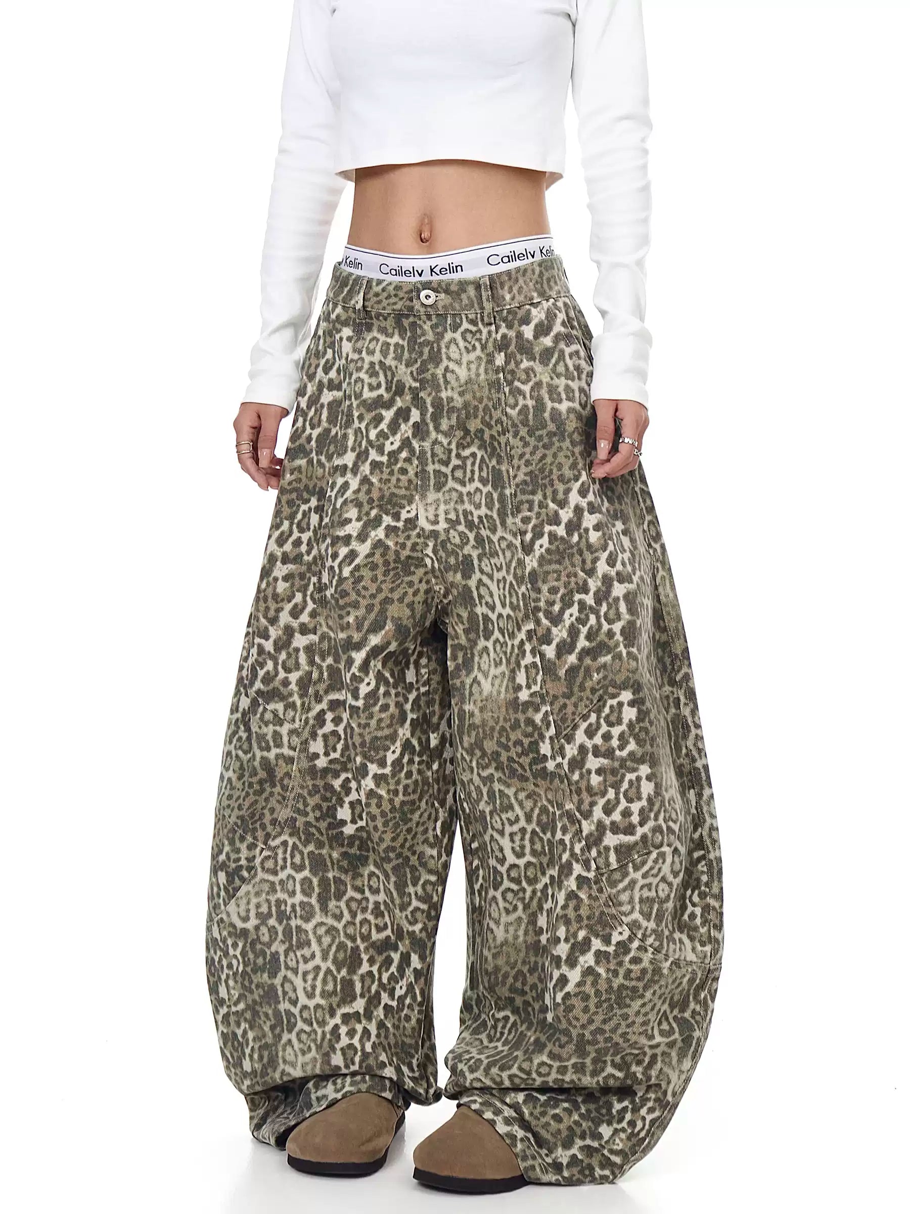 QS585B leopard pants