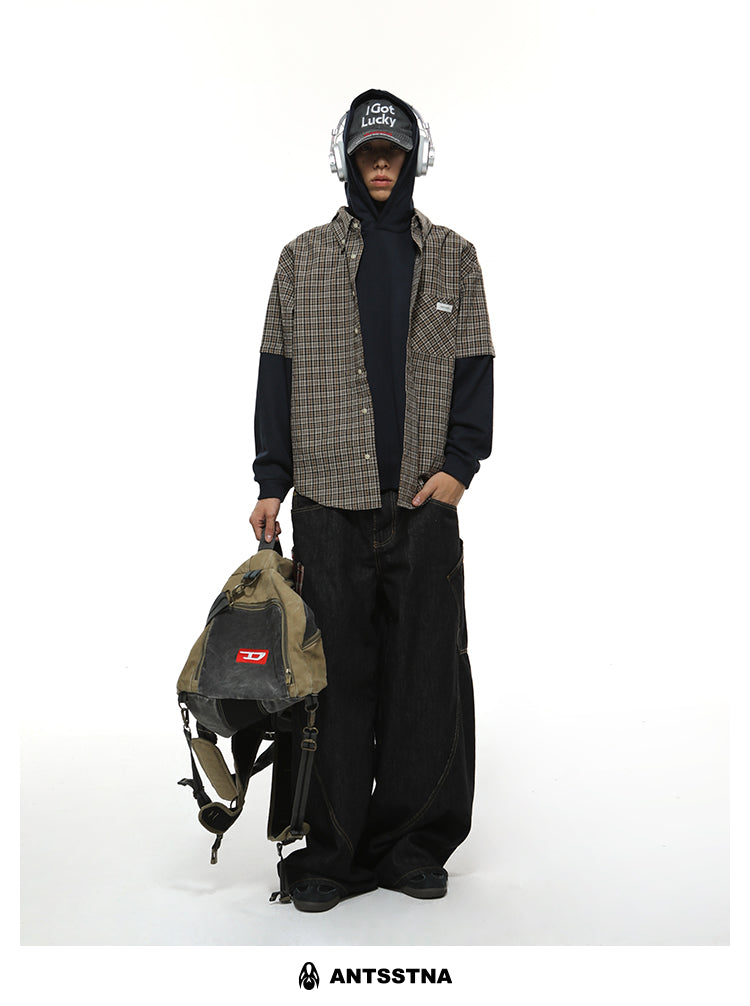 QS337B hoodie check shirts