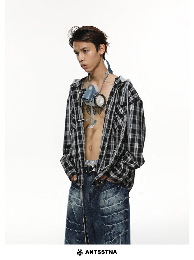 QS311B hoodie check shirts