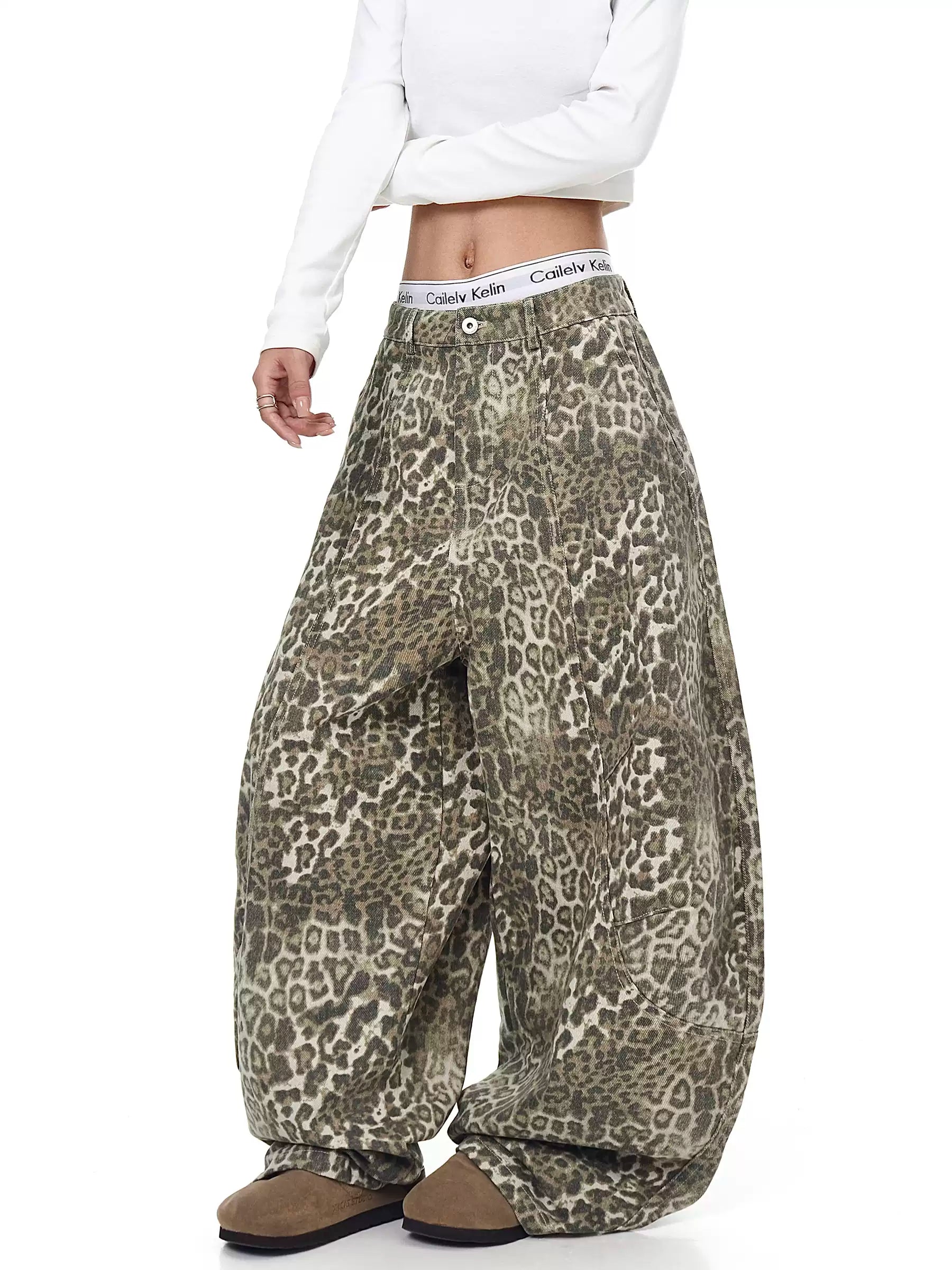 QS585B leopard pants
