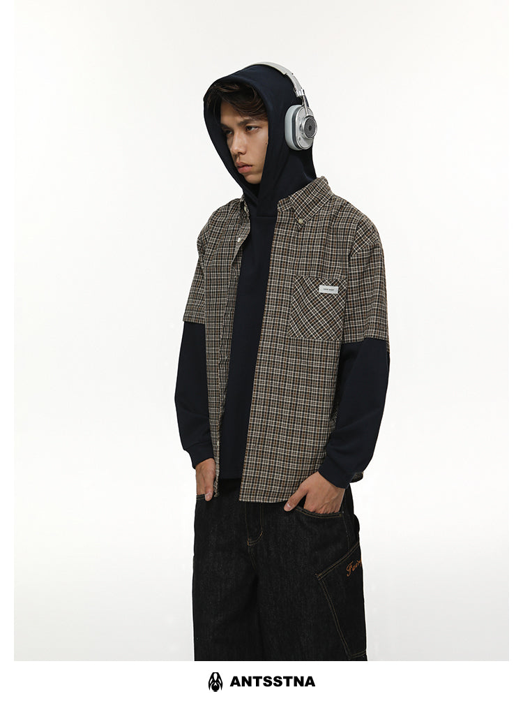QS337B hoodie check shirts