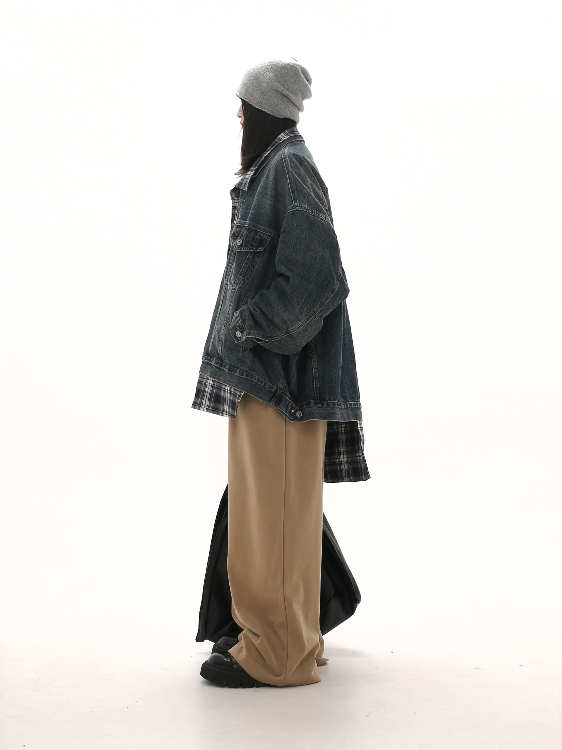 QS412A layered denim jacket