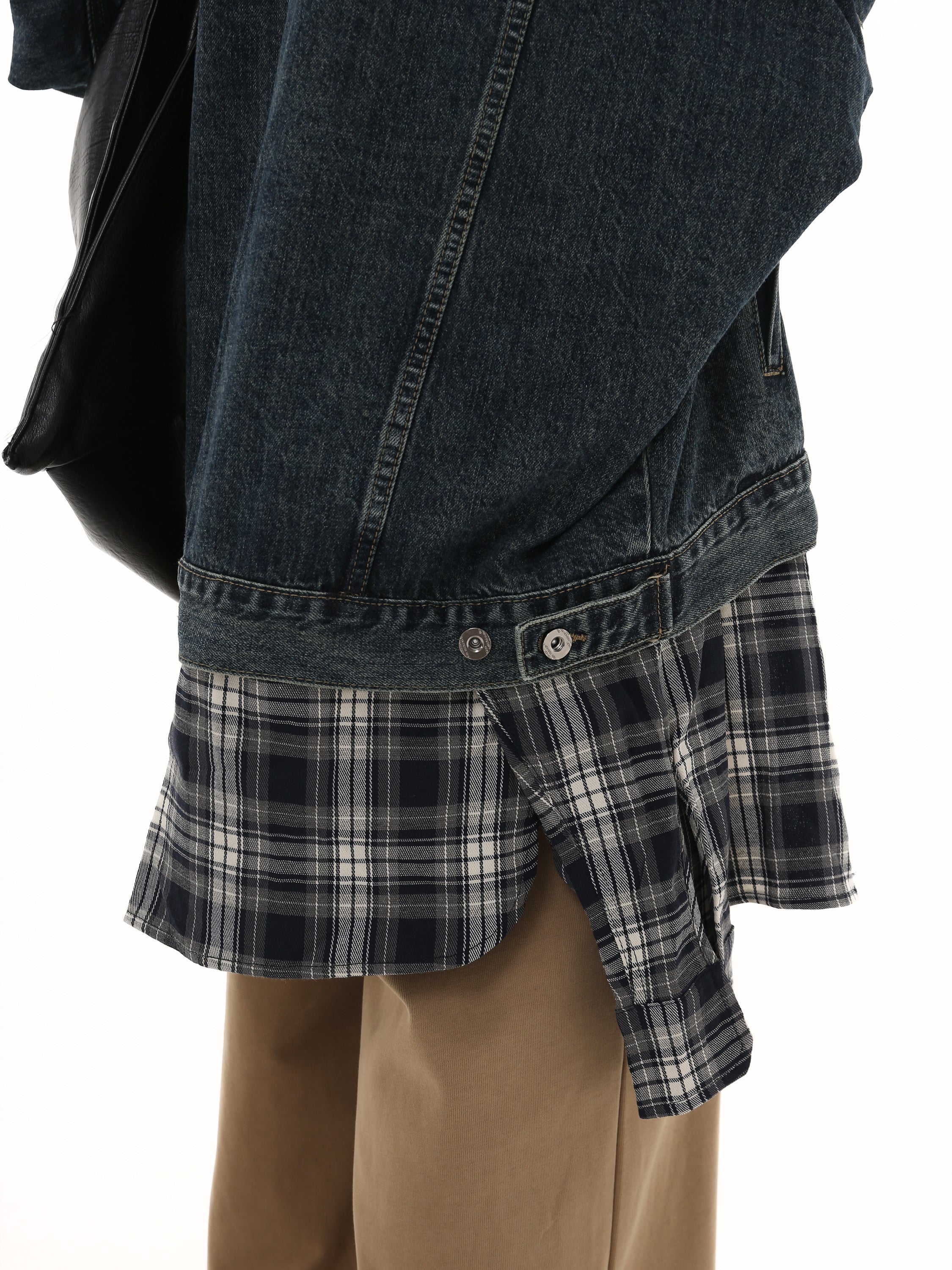 QS412A layered denim jacket