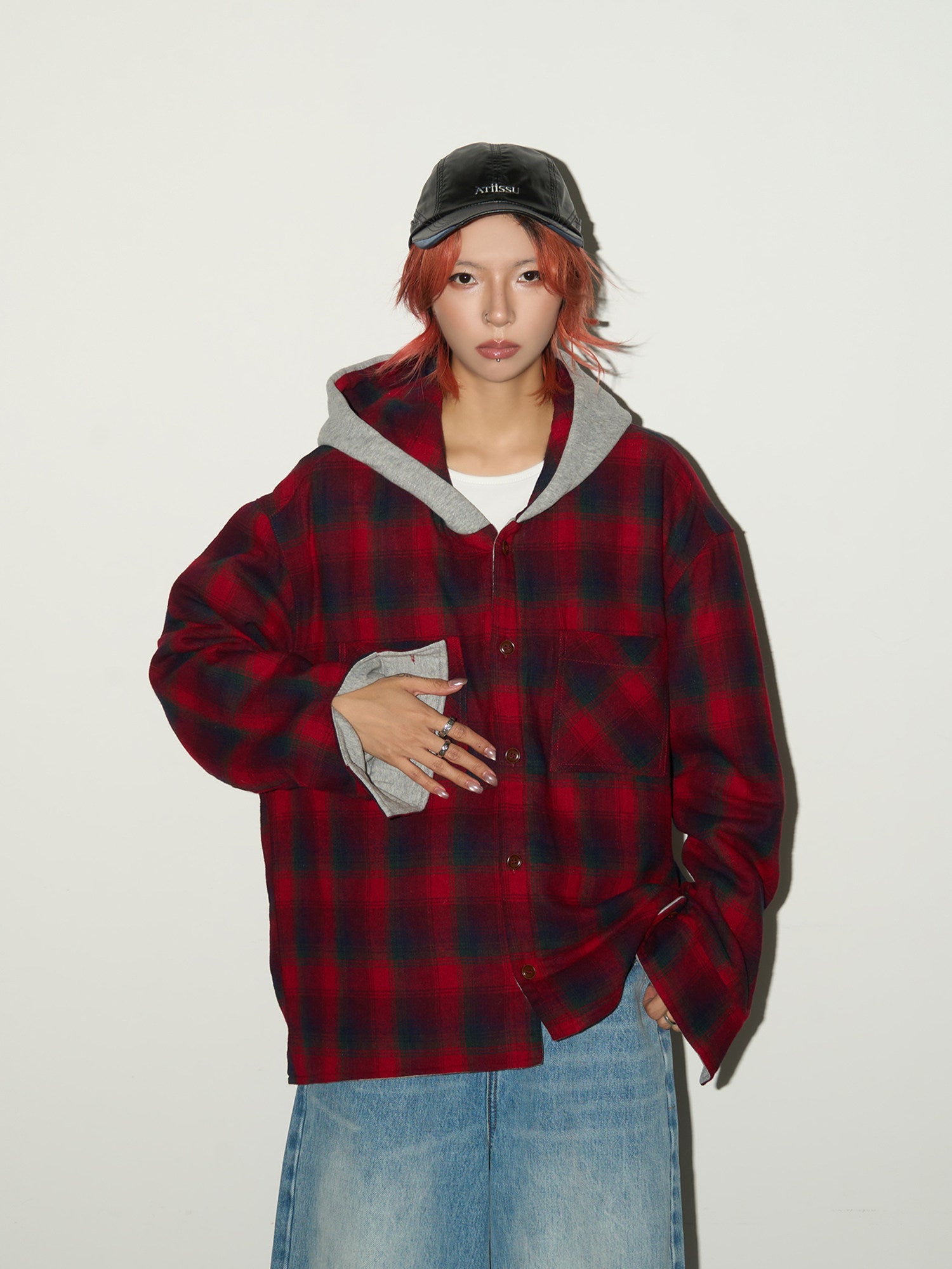 QS712B hoodie check shirts