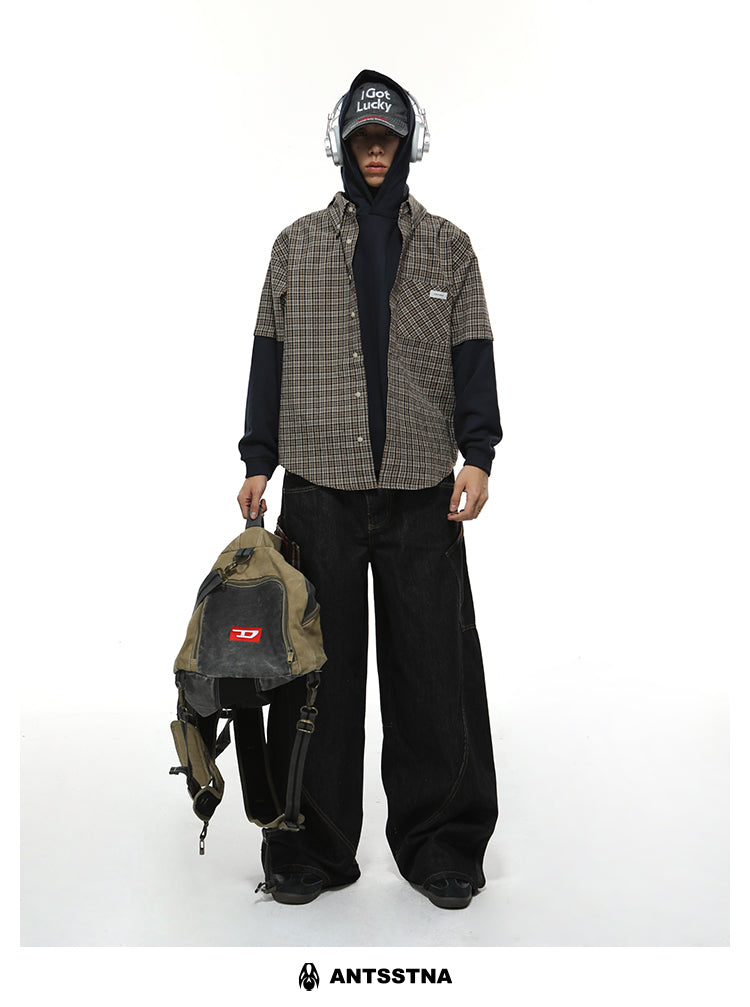 QS337B hoodie check shirts