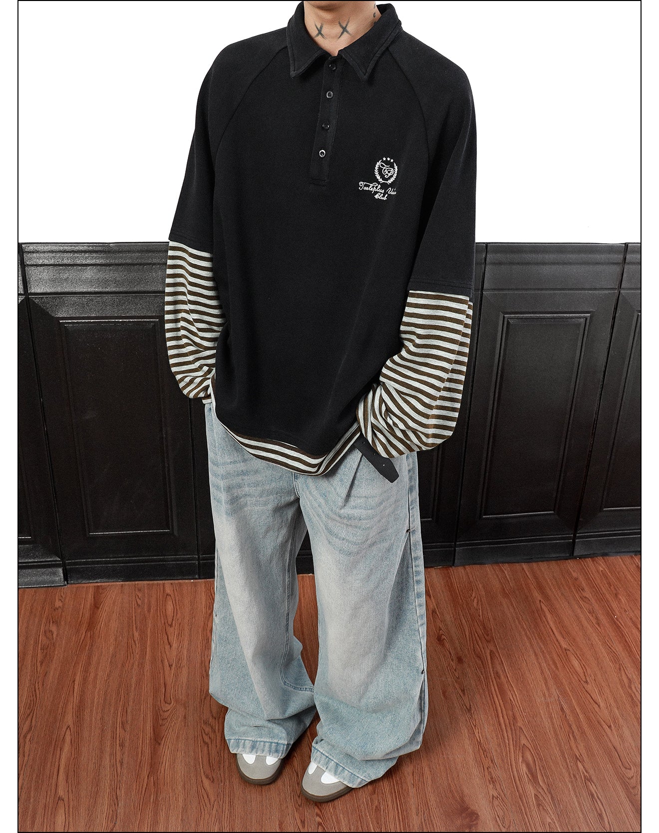 QS348B L/S polo top