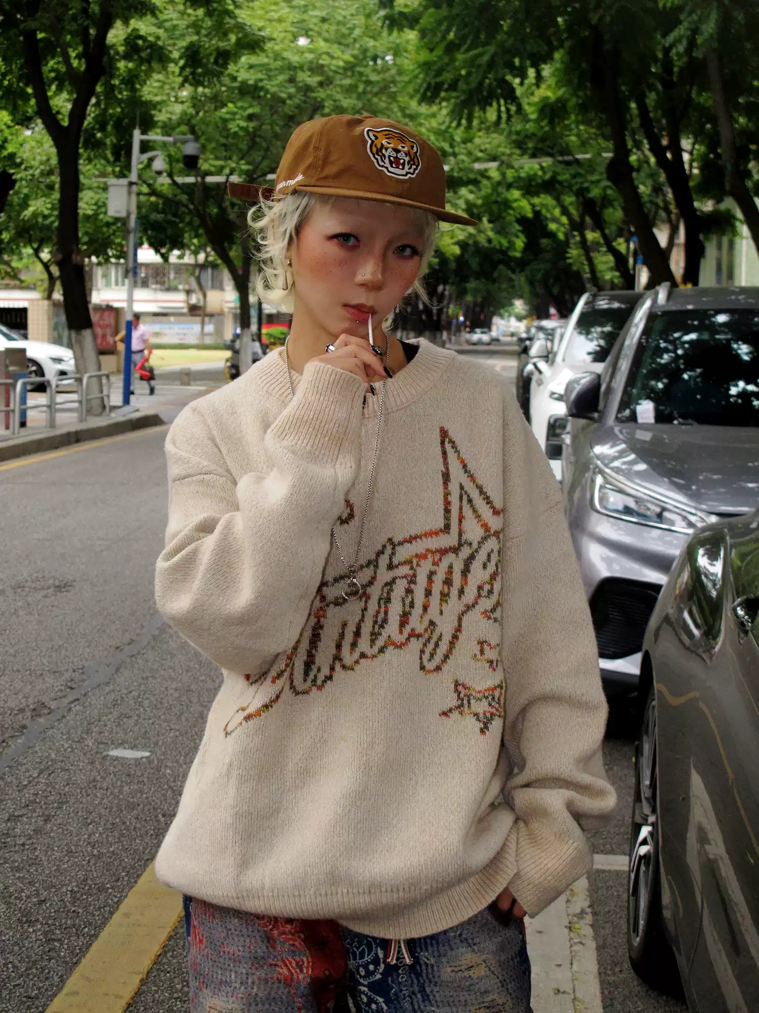 QS201B loose knit top