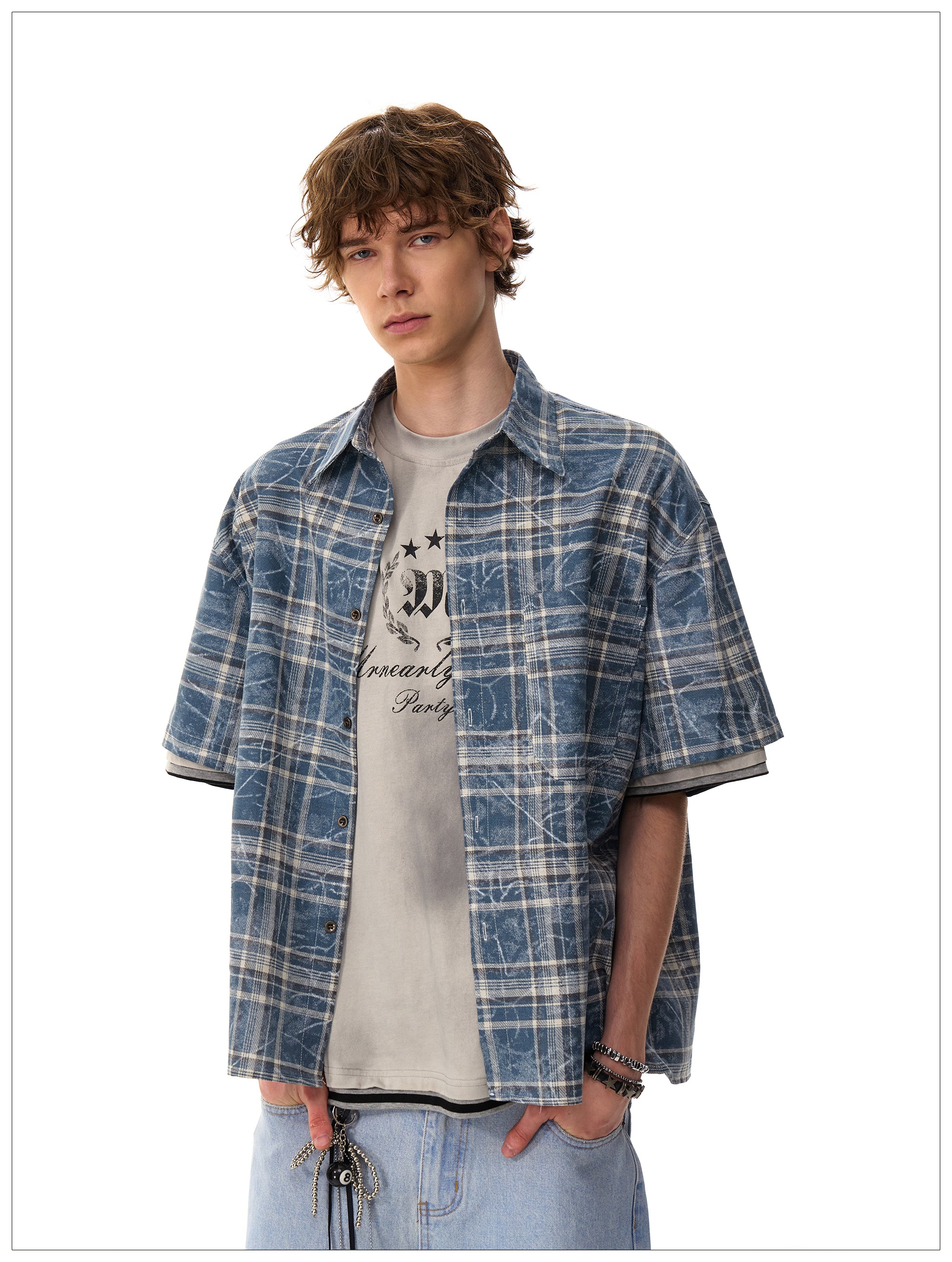 QS587B check shirts