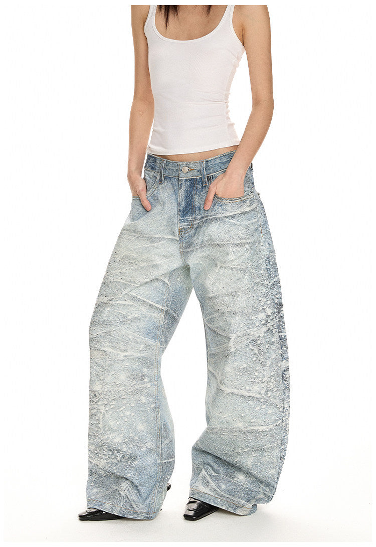 QS733B rhinestone denim